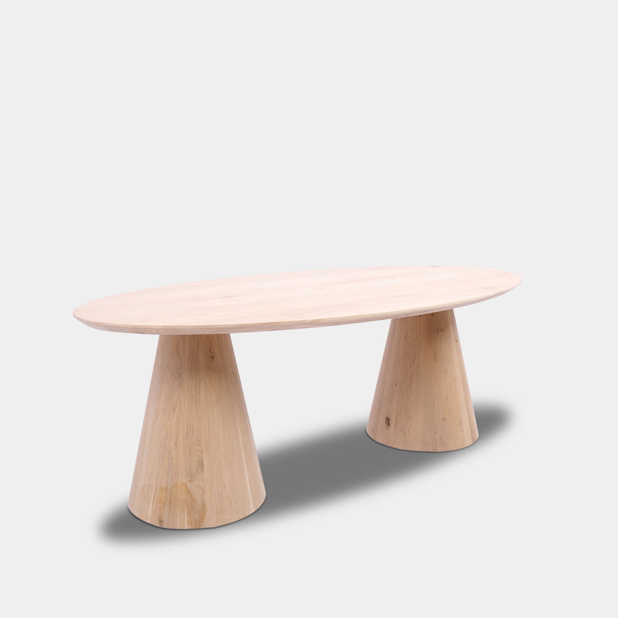 Oval Oak Table - Set Conical Leg - Untreated
