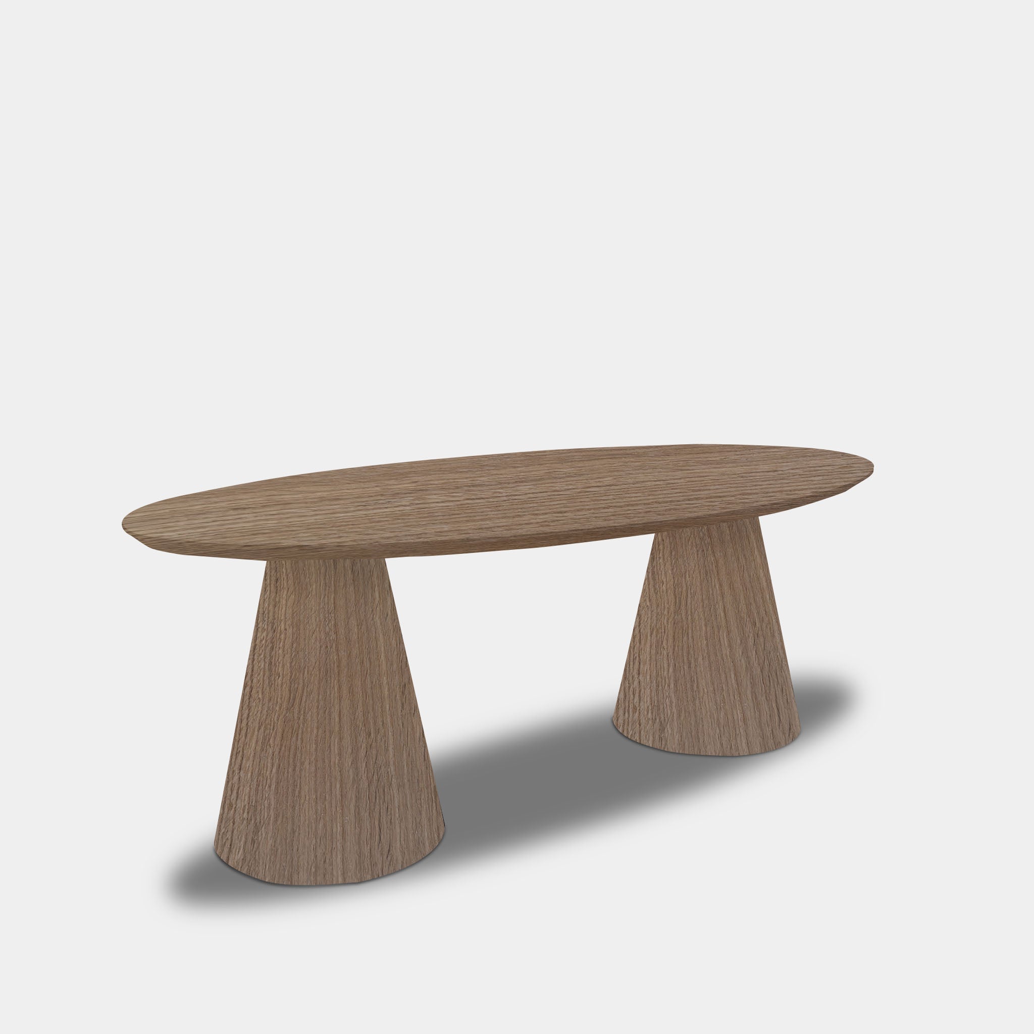 Tafel Ovaal Eikenhout - Set Kegelpoot - Pura Natura