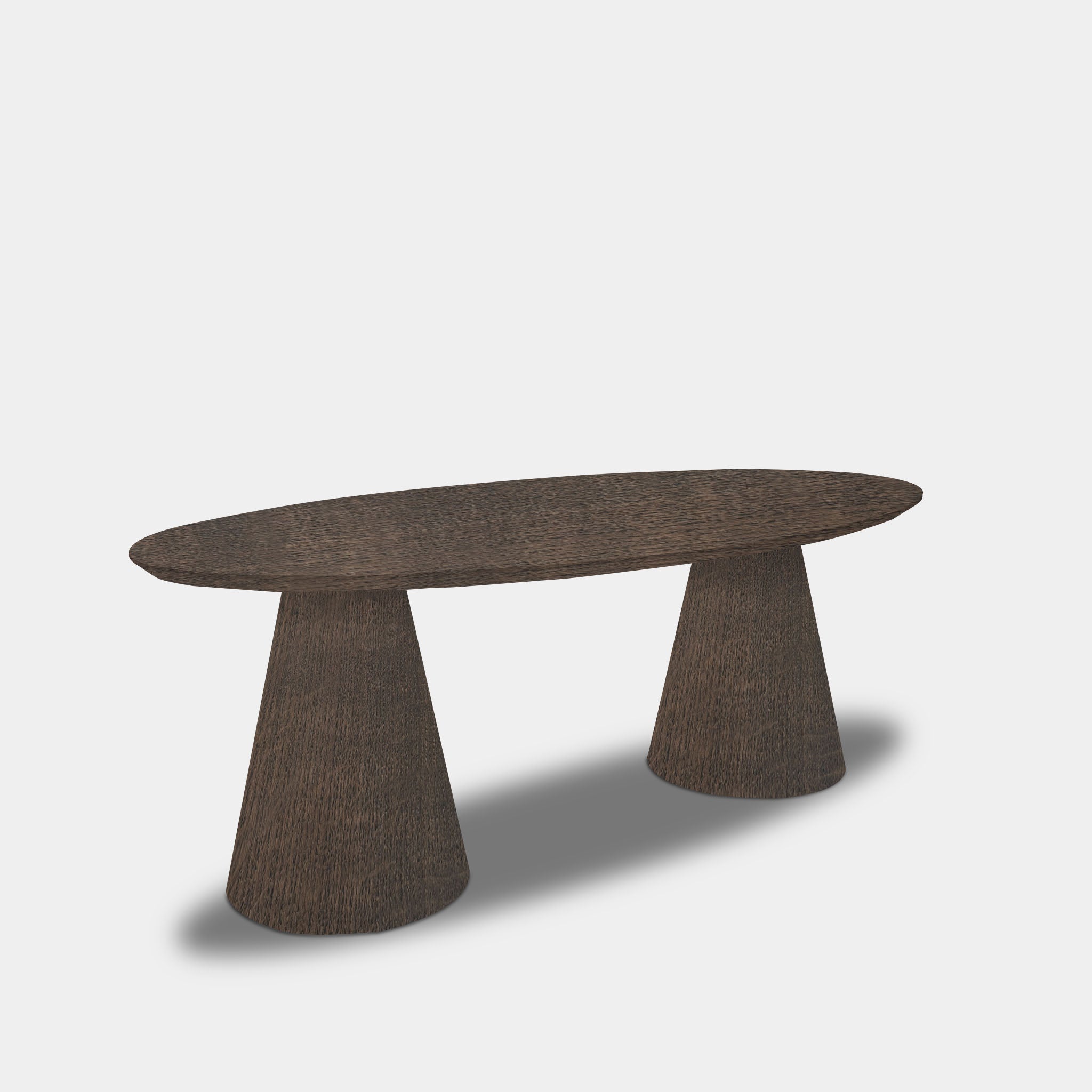 Tafel Ovaal Eikenhout - Set Kegelpoot - Zand