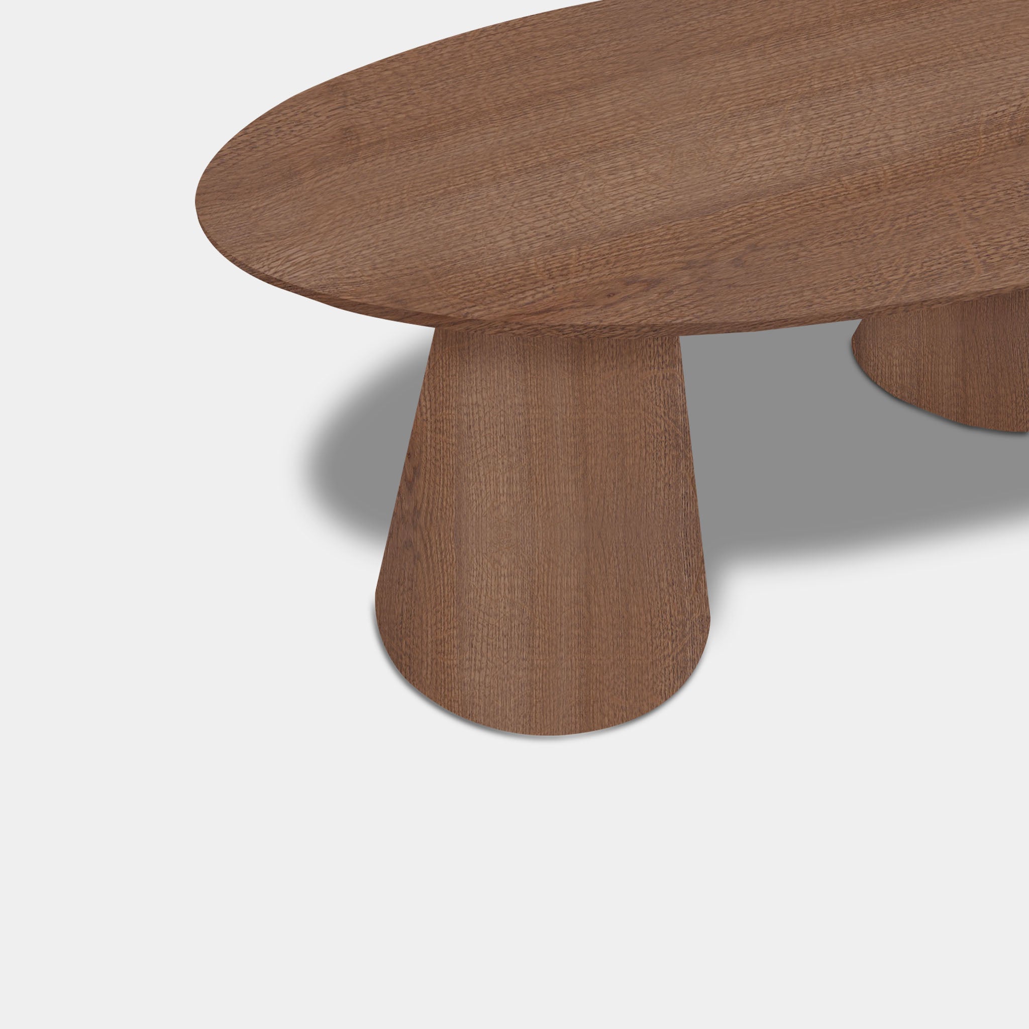Tafel Ovaal Eikenhout - Set Kegelpoot - Cinnamon