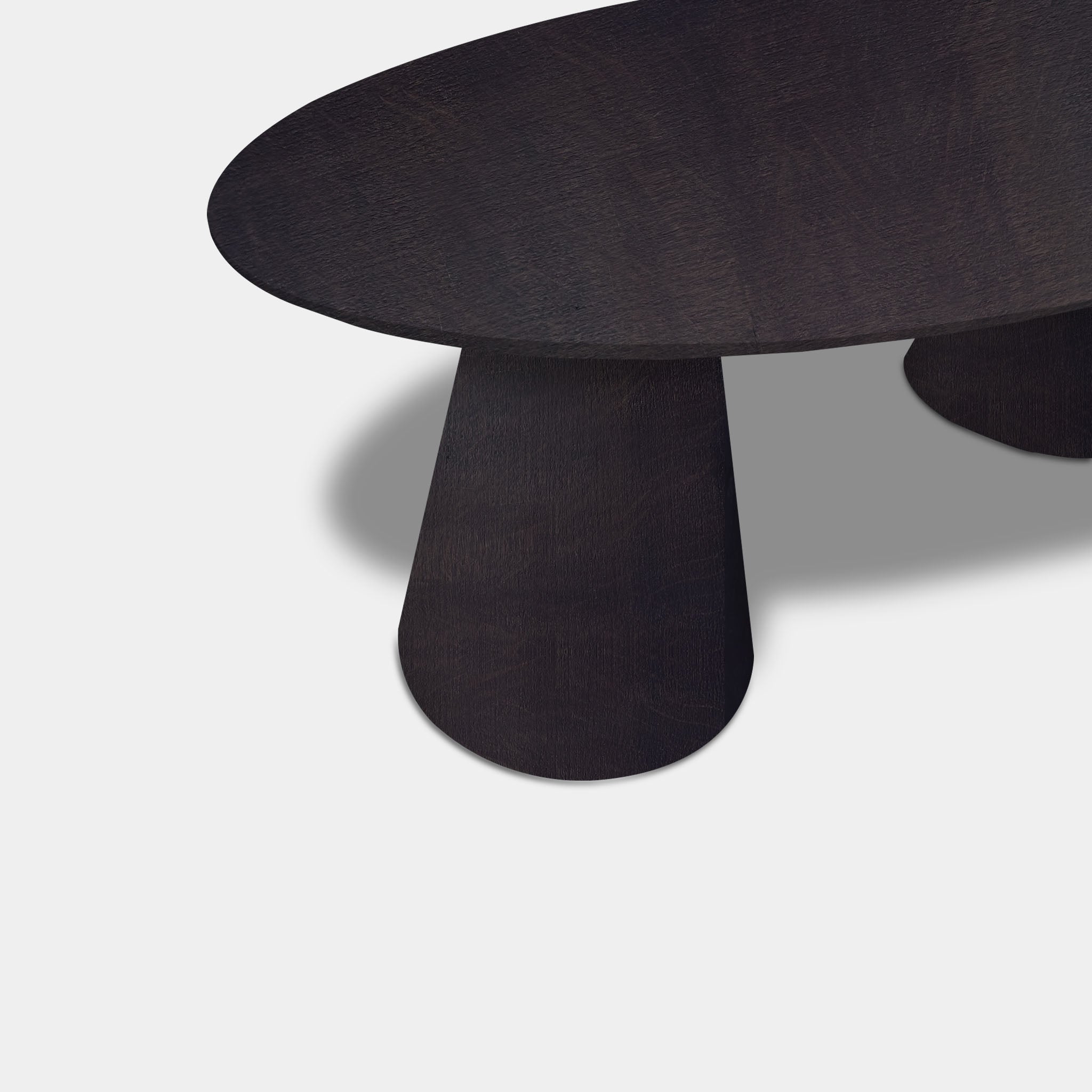 Tafel Ovaal Eikenhout - Set Kegelpoot - Night Glow