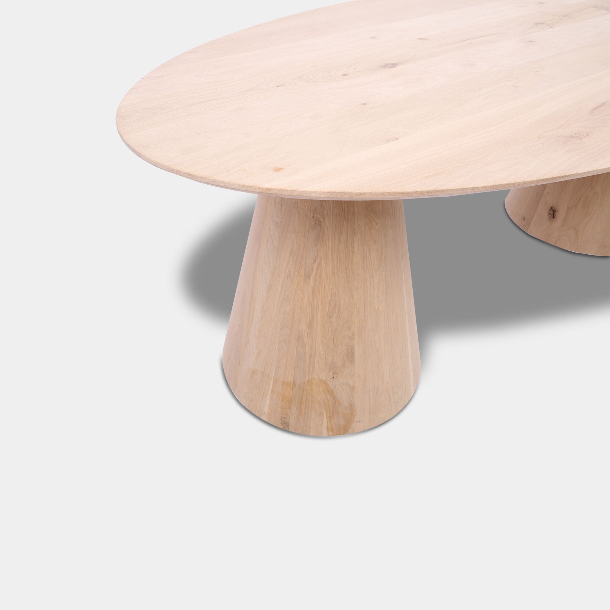 Oval Oak Table - Set Conical Leg - Untreated
