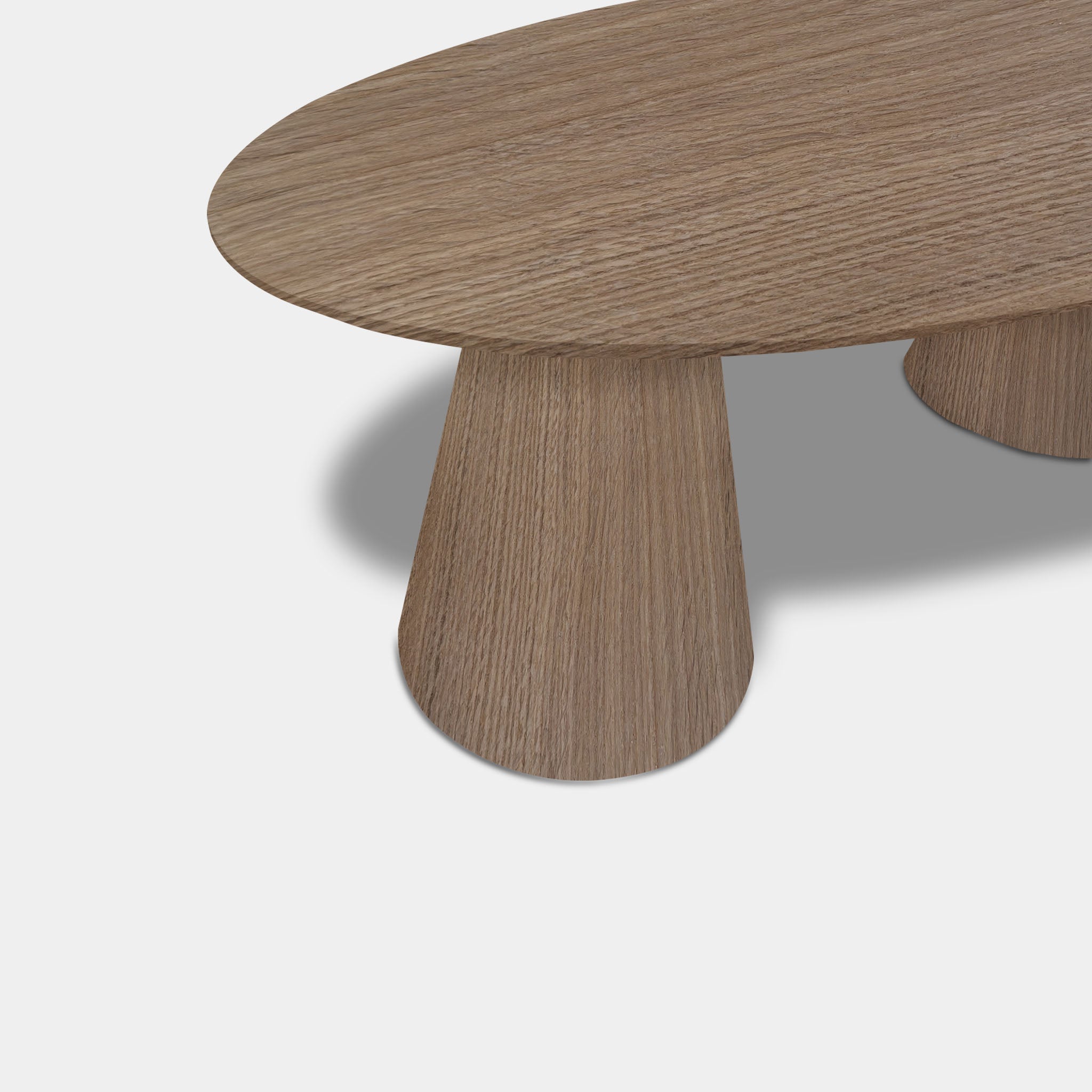 Tafel Ovaal Eikenhout - Set Kegelpoot - Pura Natura