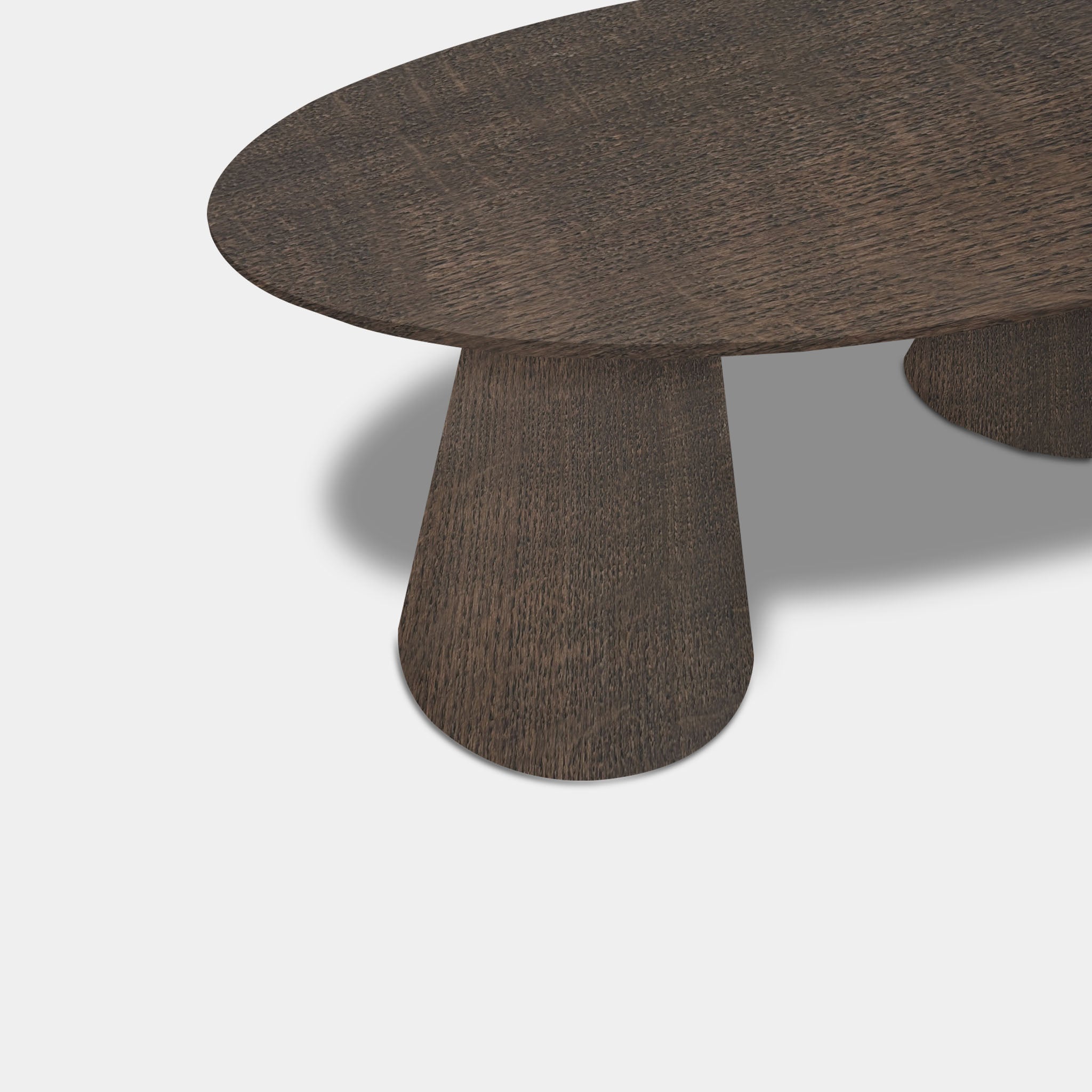 Tafel Ovaal Eikenhout - Set Kegelpoot - Zand