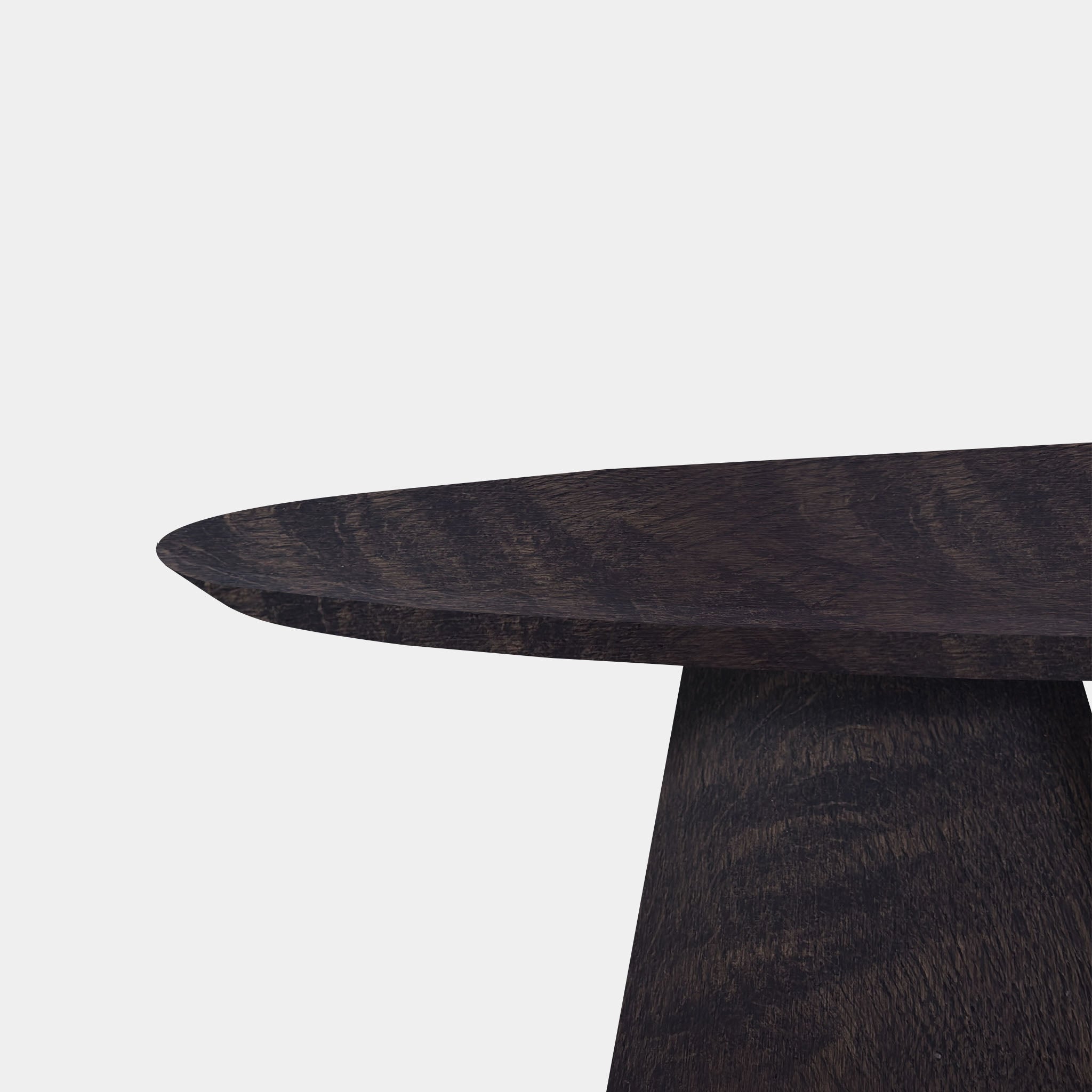 Tafel Ovaal Eikenhout - Set Kegelpoot - Dark Grey