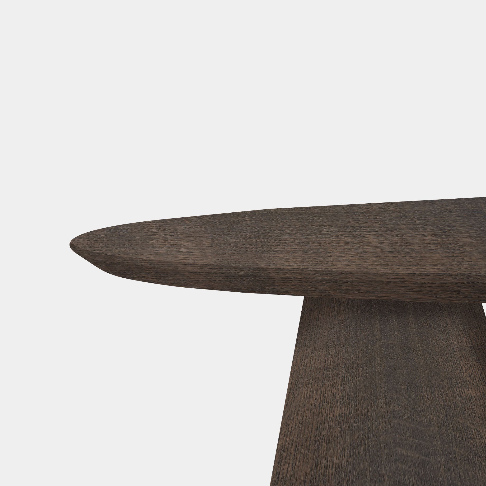 Tafel Ovaal Eikenhout - Set Kegelpoot - Zand