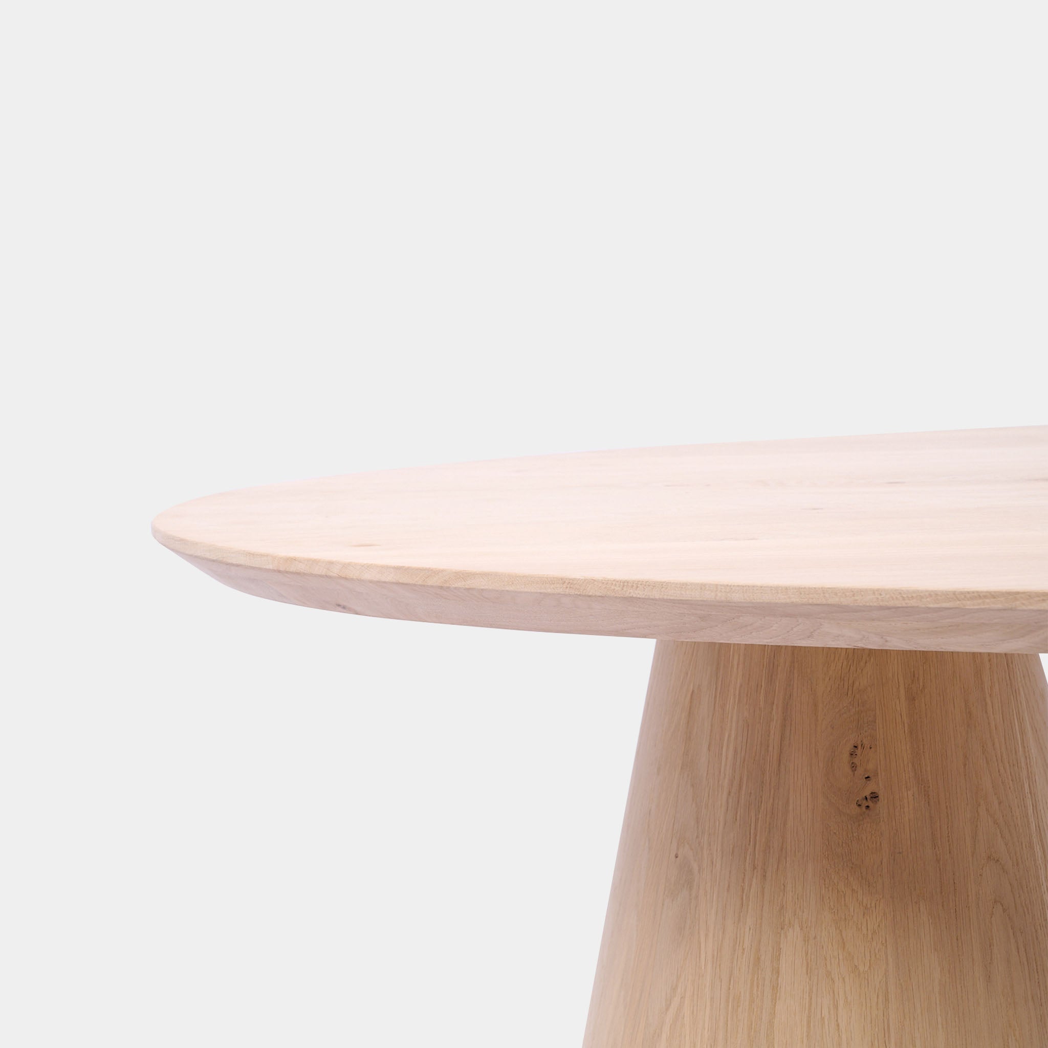Oval Oak Table - Set Conical Leg - Untreated