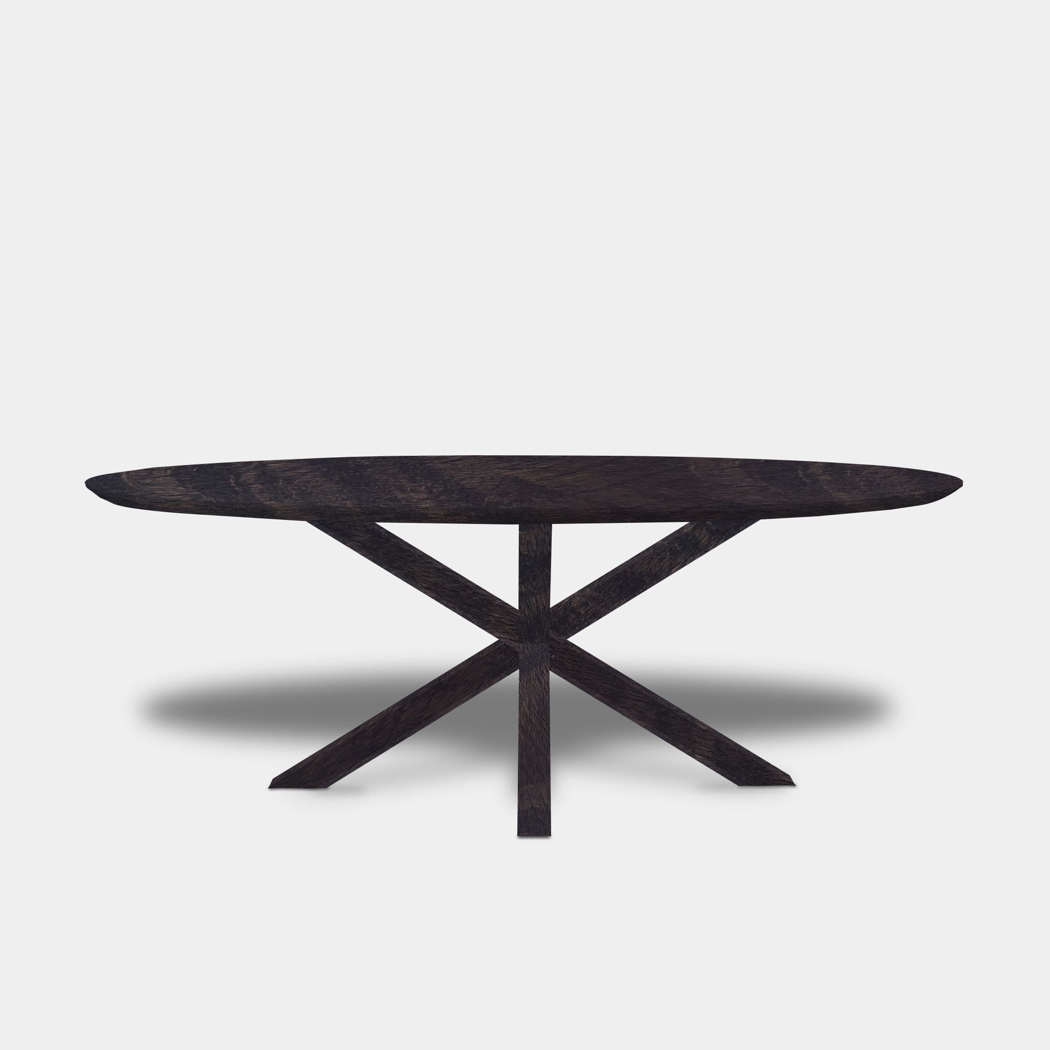 Table ovale en chêne - Matrix Wood - Gris foncé