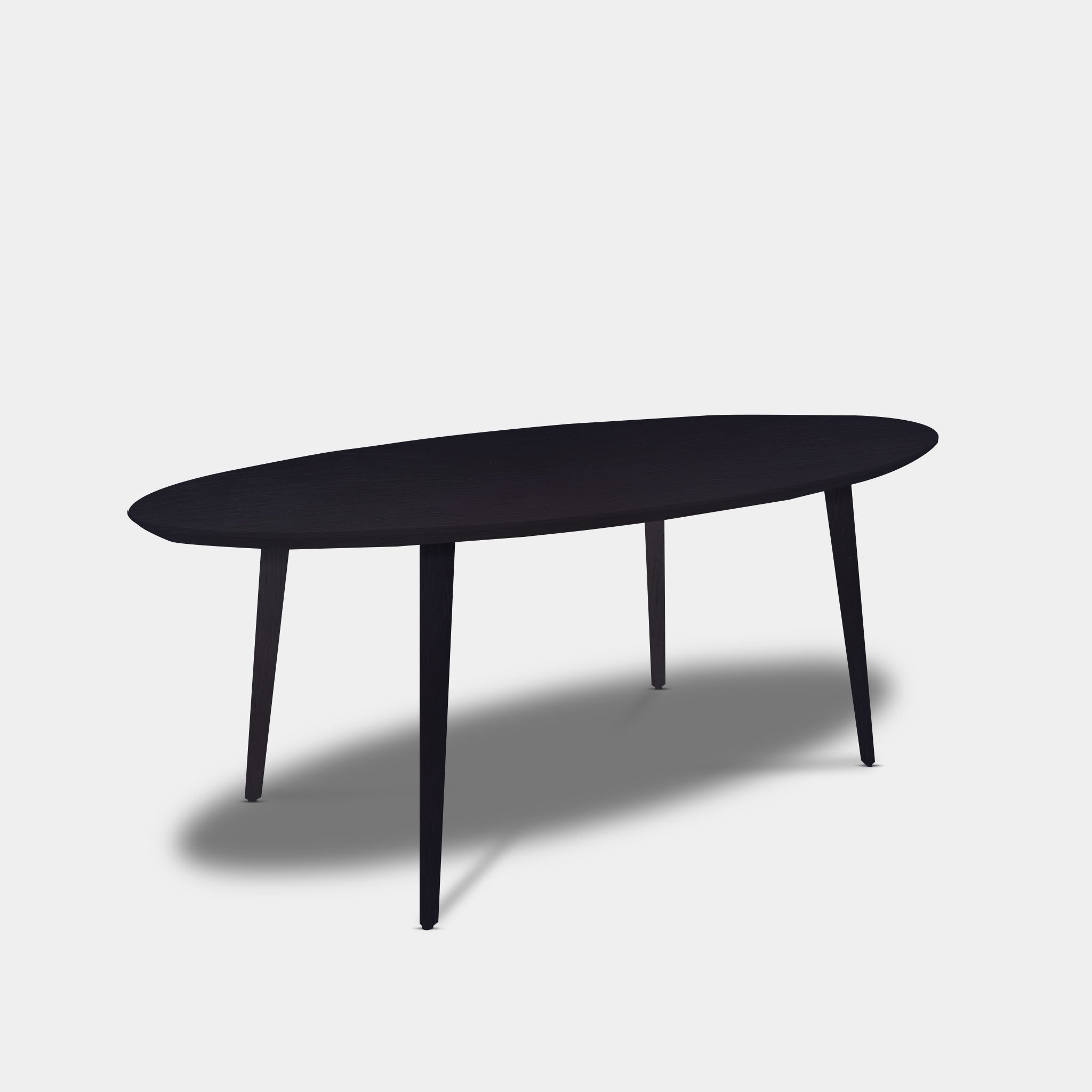 Tafel Ovaal Eikenhout - Konisch - Donker Eiken