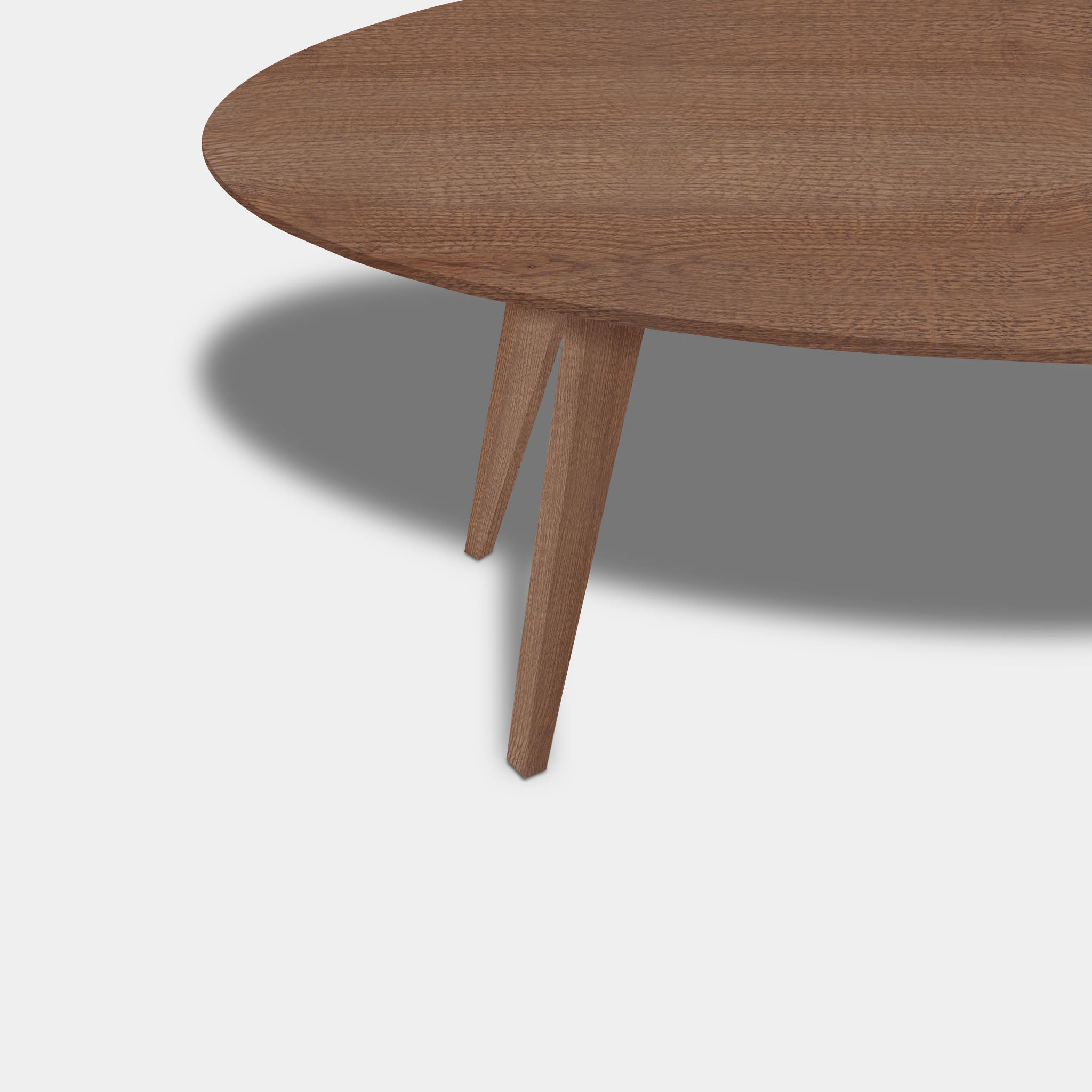 Tafel Ovaal Eikenhout - Hout Onderstel - Cinnamon