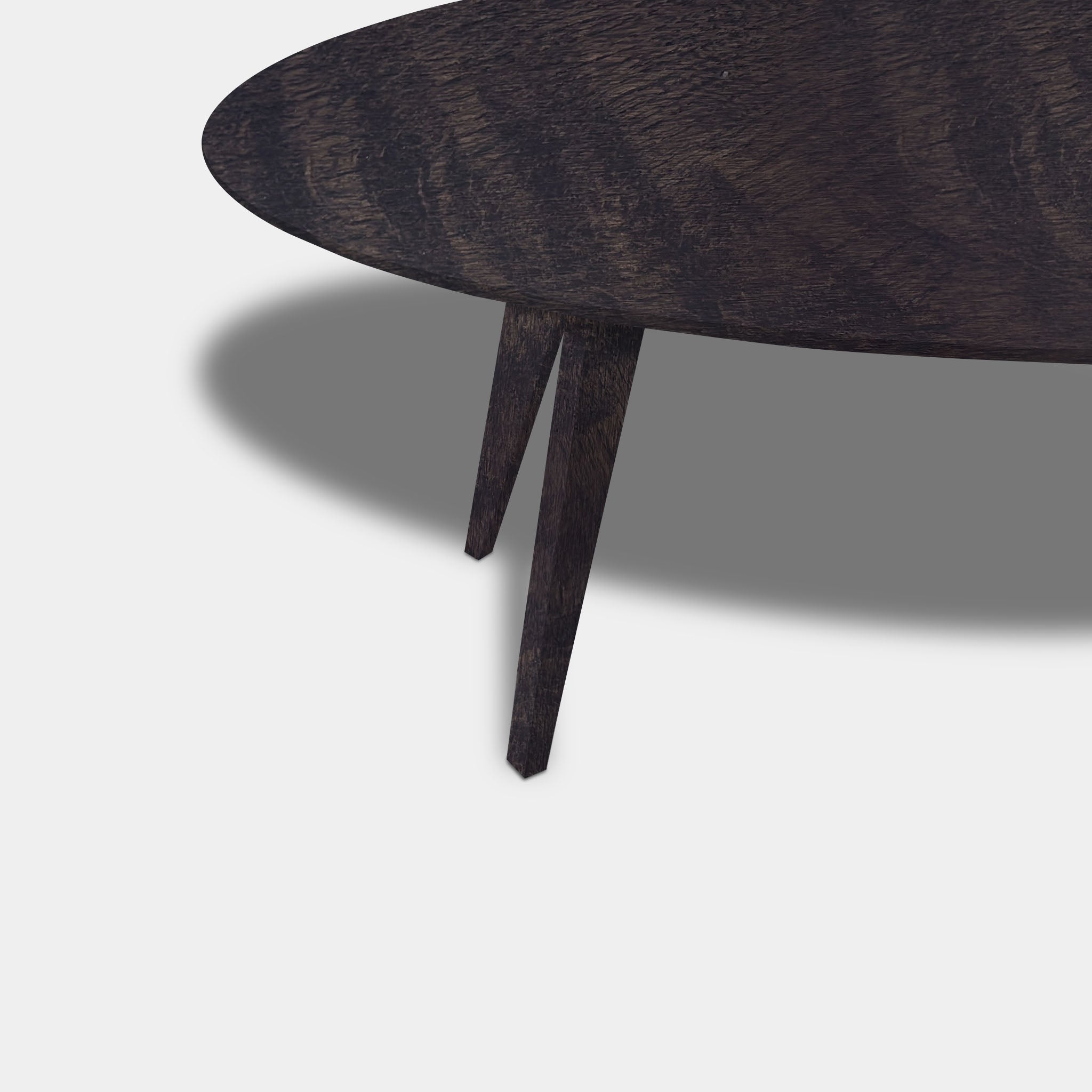 Table Oval Oak - Wooden Base - Dark Grey