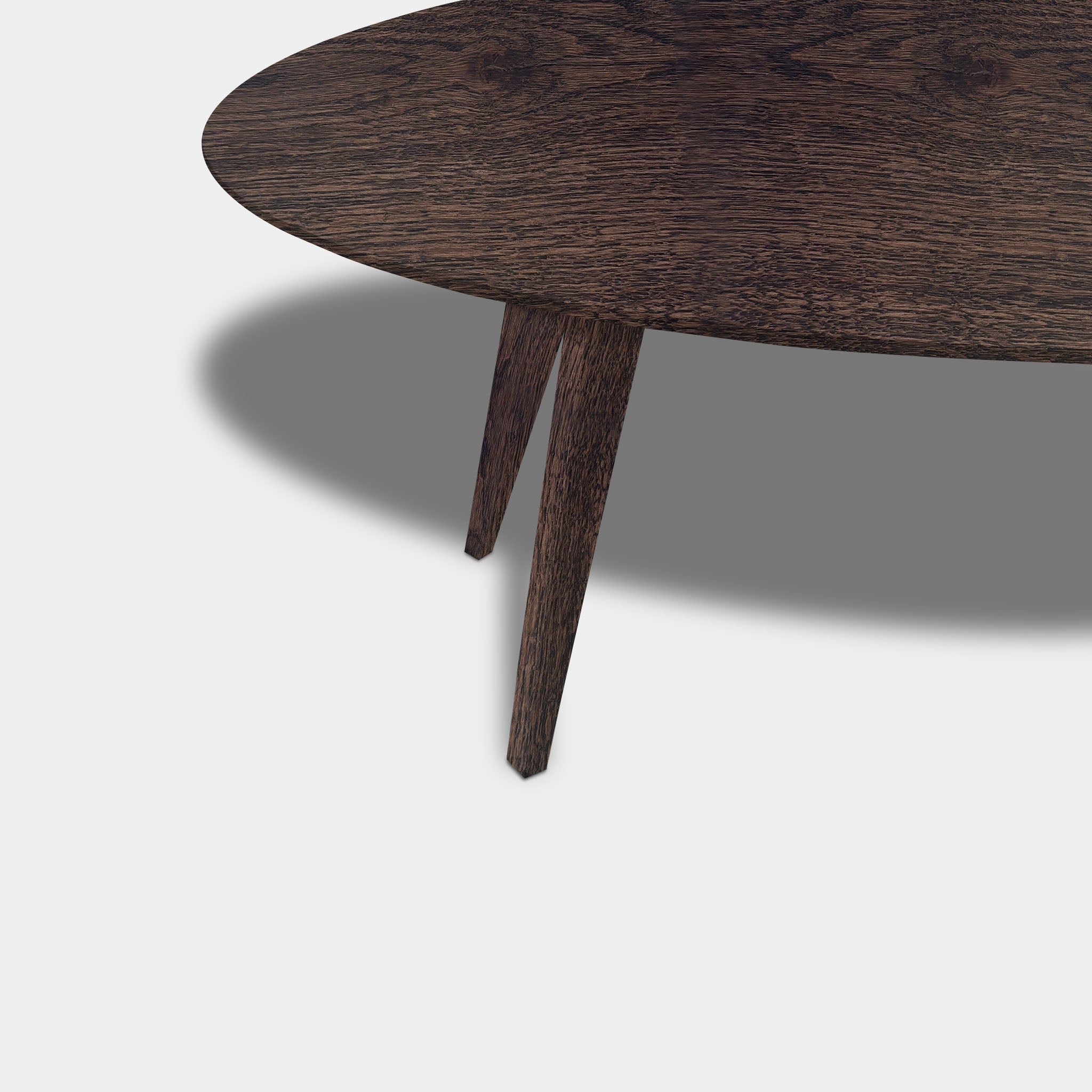 Tafel Ovaal Eikenhout - Hout Onderstel - Dear Brown