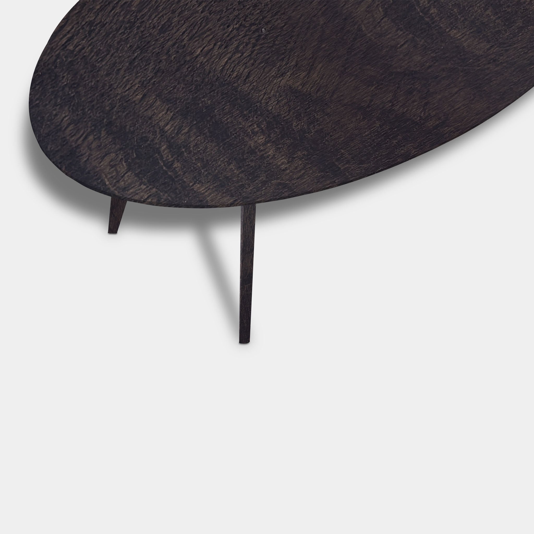 Table Oval Oak - Wooden Base - Dark Grey