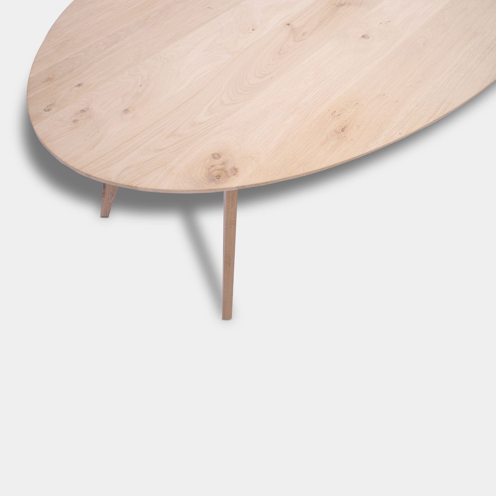Tafel Ovaal Eikenhout - Hout Onderstel - Onbehandeld