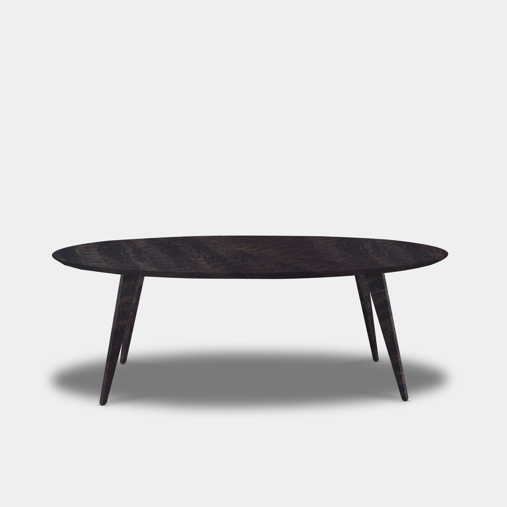 Table Oval Oak - Wooden Base - Dark Grey