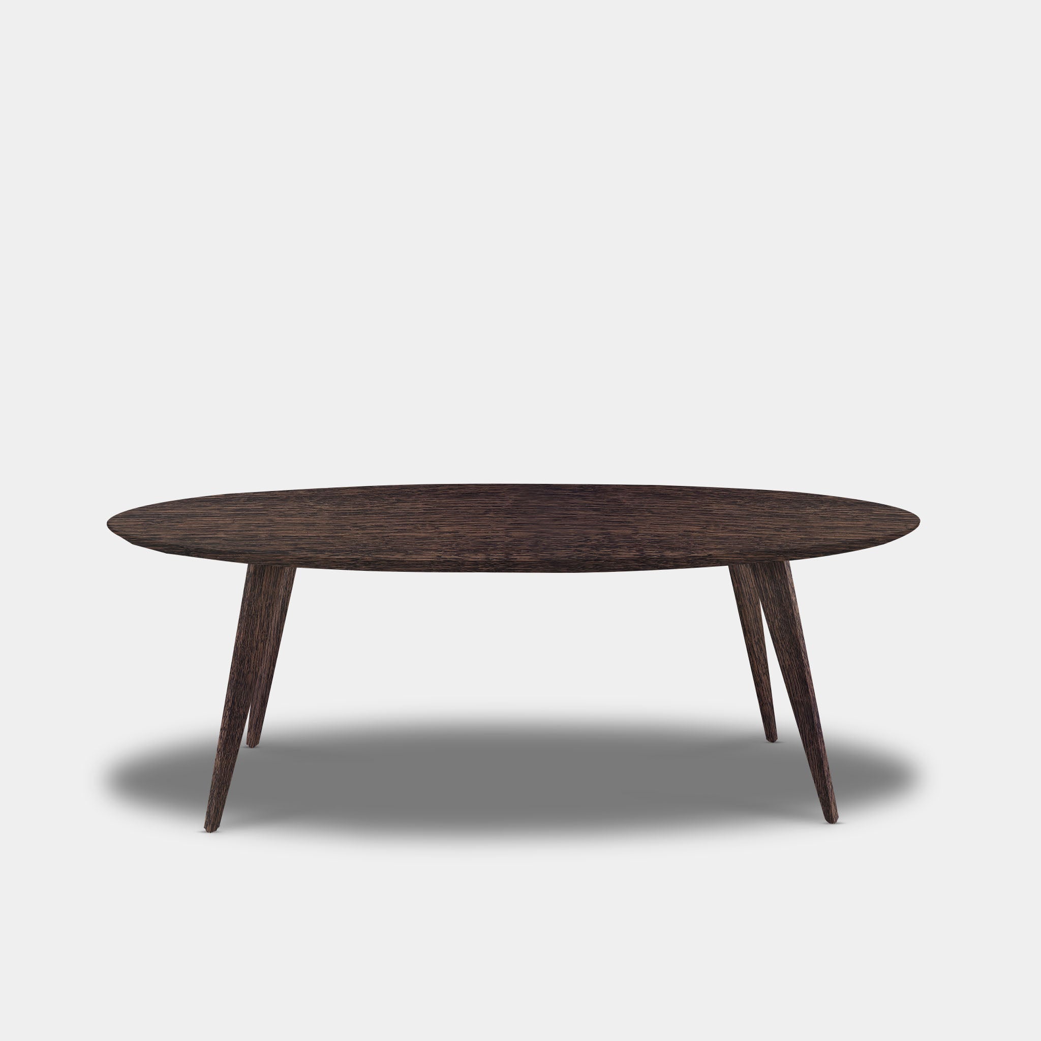 Tafel Ovaal Eikenhout - Hout Onderstel - Dear Brown