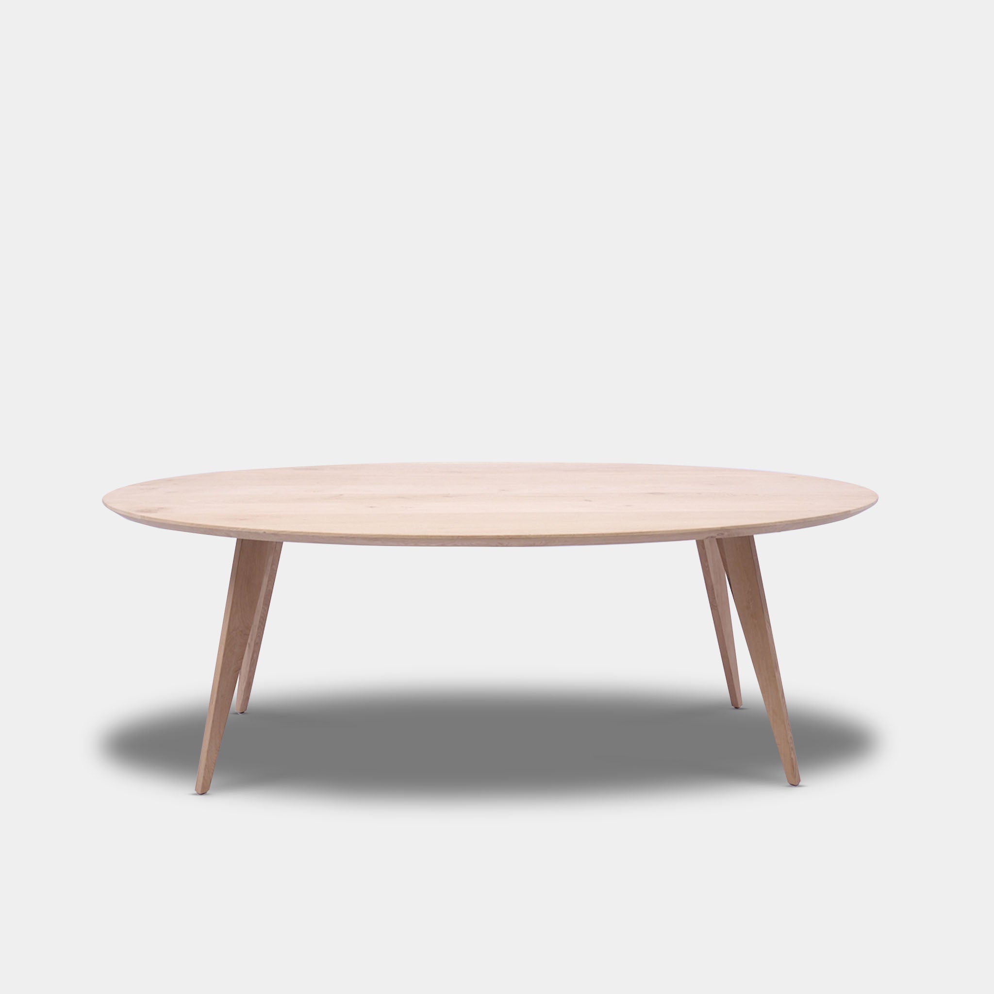 Tafel Ovaal Eikenhout - Hout Onderstel - Onbehandeld
