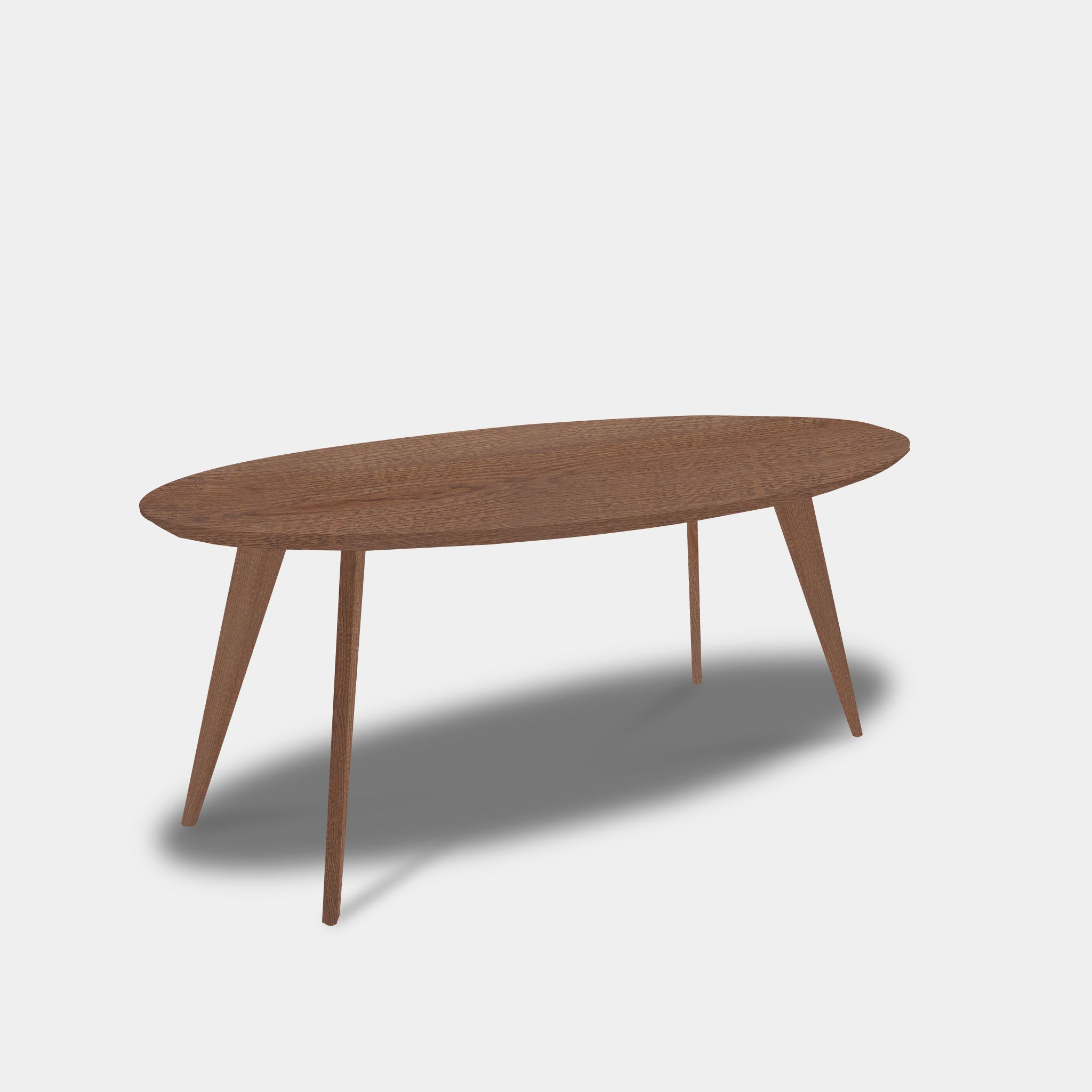 Tafel Ovaal Eikenhout - Hout Onderstel - Cinnamon