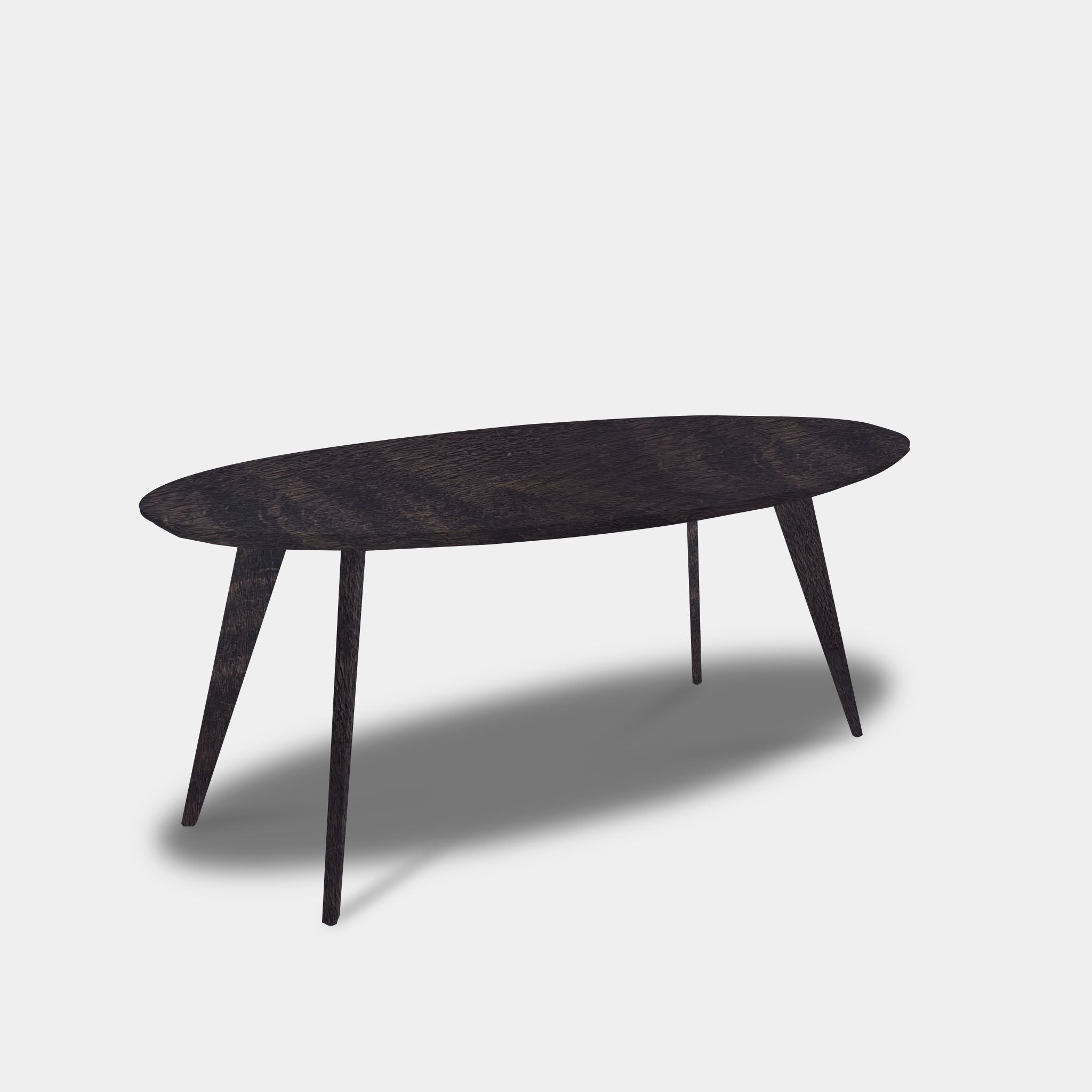 Table Oval Oak - Wooden Base - Dark Grey