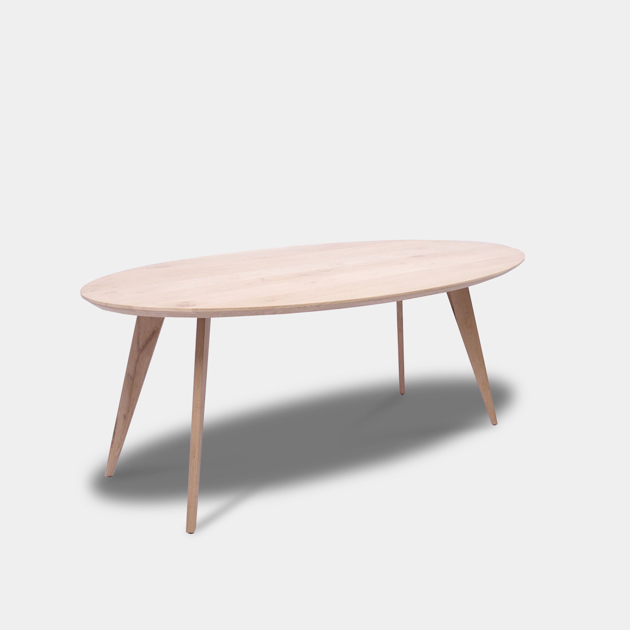 Tafel Ovaal Eikenhout - Hout Onderstel - Onbehandeld