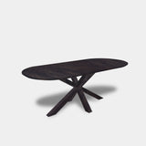 Tafel Plat Ovaal eikenhout - Matrix hout - Dark Grey