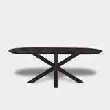 Tafel Plat Ovaal eikenhout - Matrix hout - Dark Grey