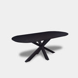 Tafel Plat Ovaal eikenhout - Matrix hout - Donker Eiken