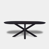 Tafel Plat Ovaal eikenhout - Matrix hout - Donker Eiken