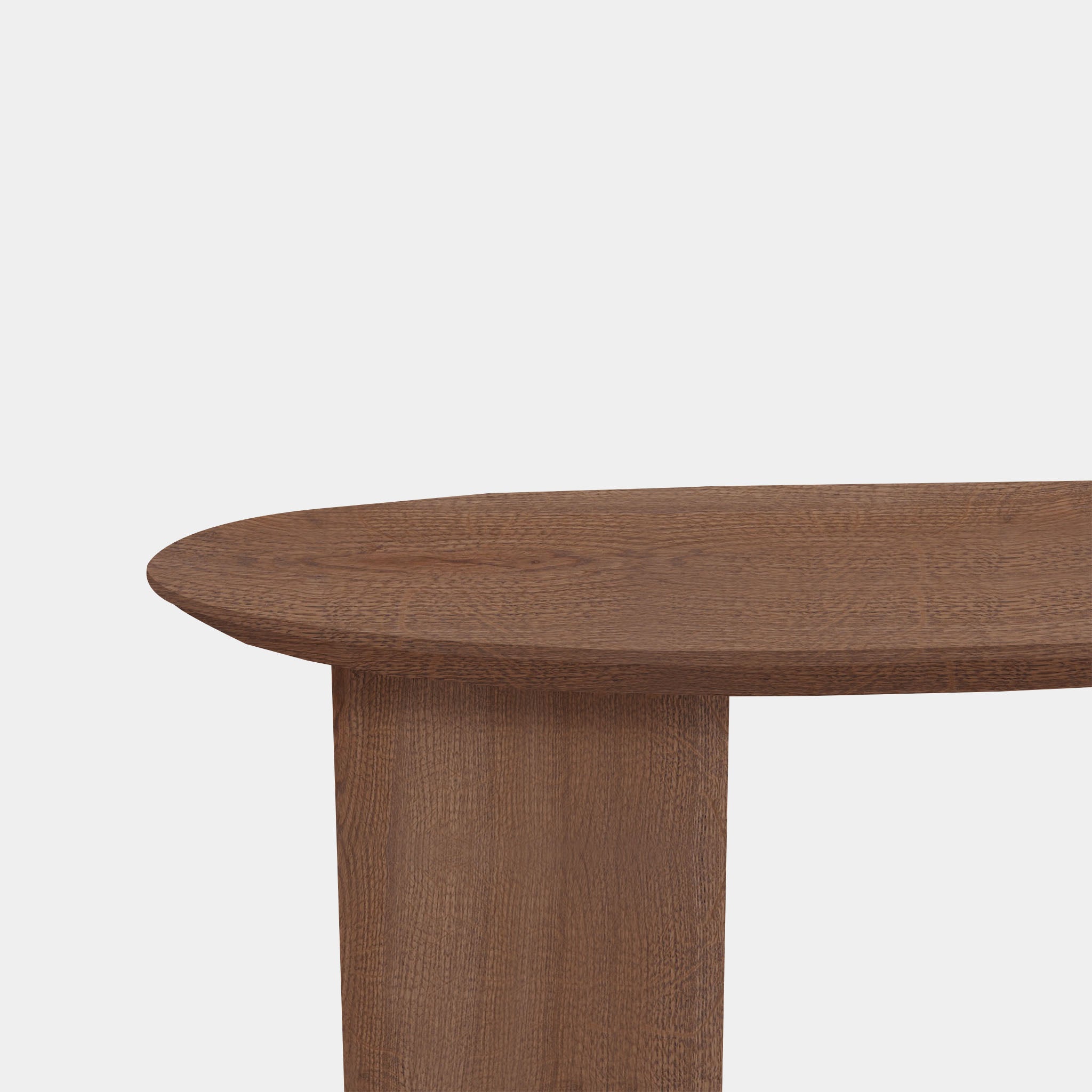 Tafel Plat Ovaal Eikenhout - Half Rond - Cinnamon