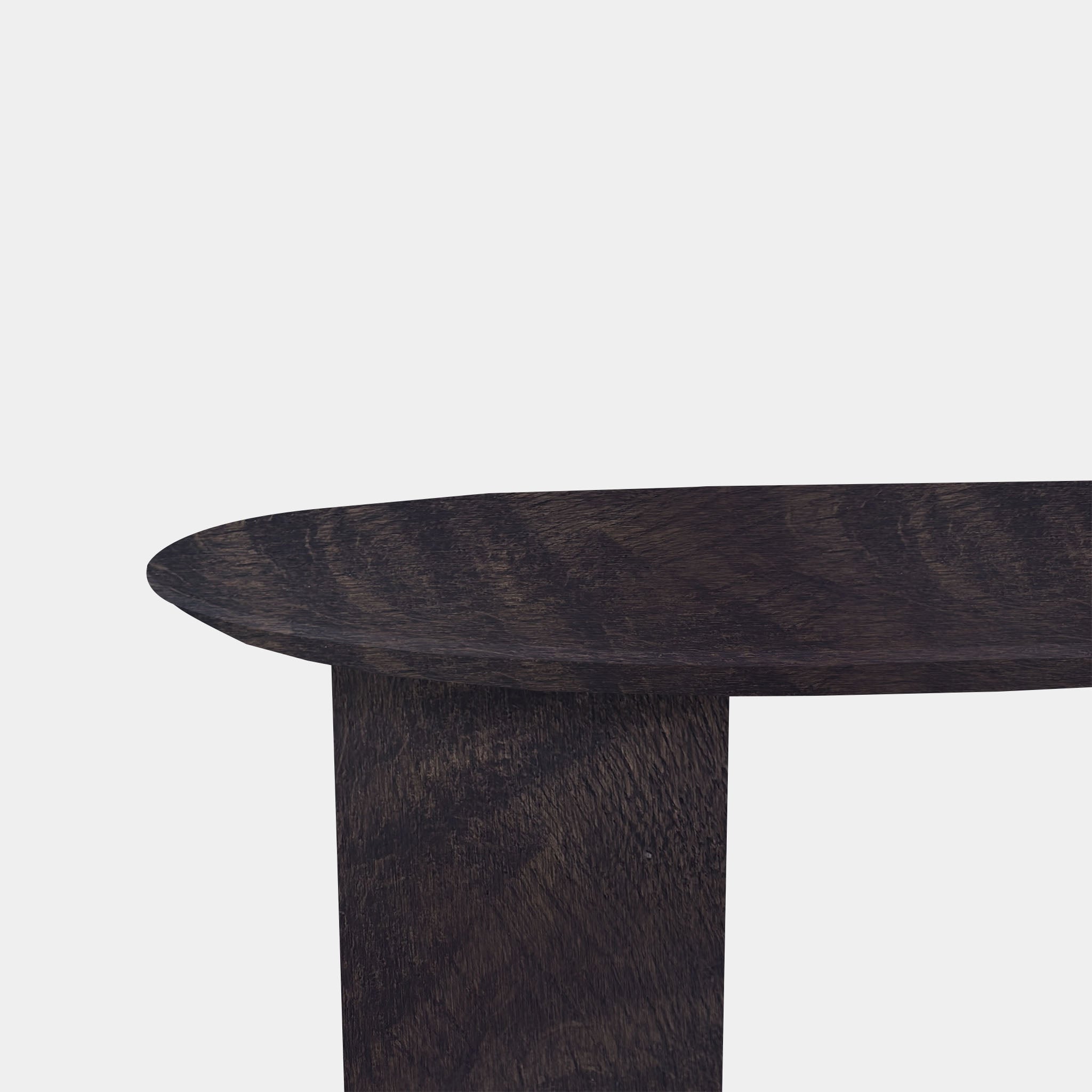 Tafel Plat Ovaal Eikenhout - Half Rond - Dark Grey