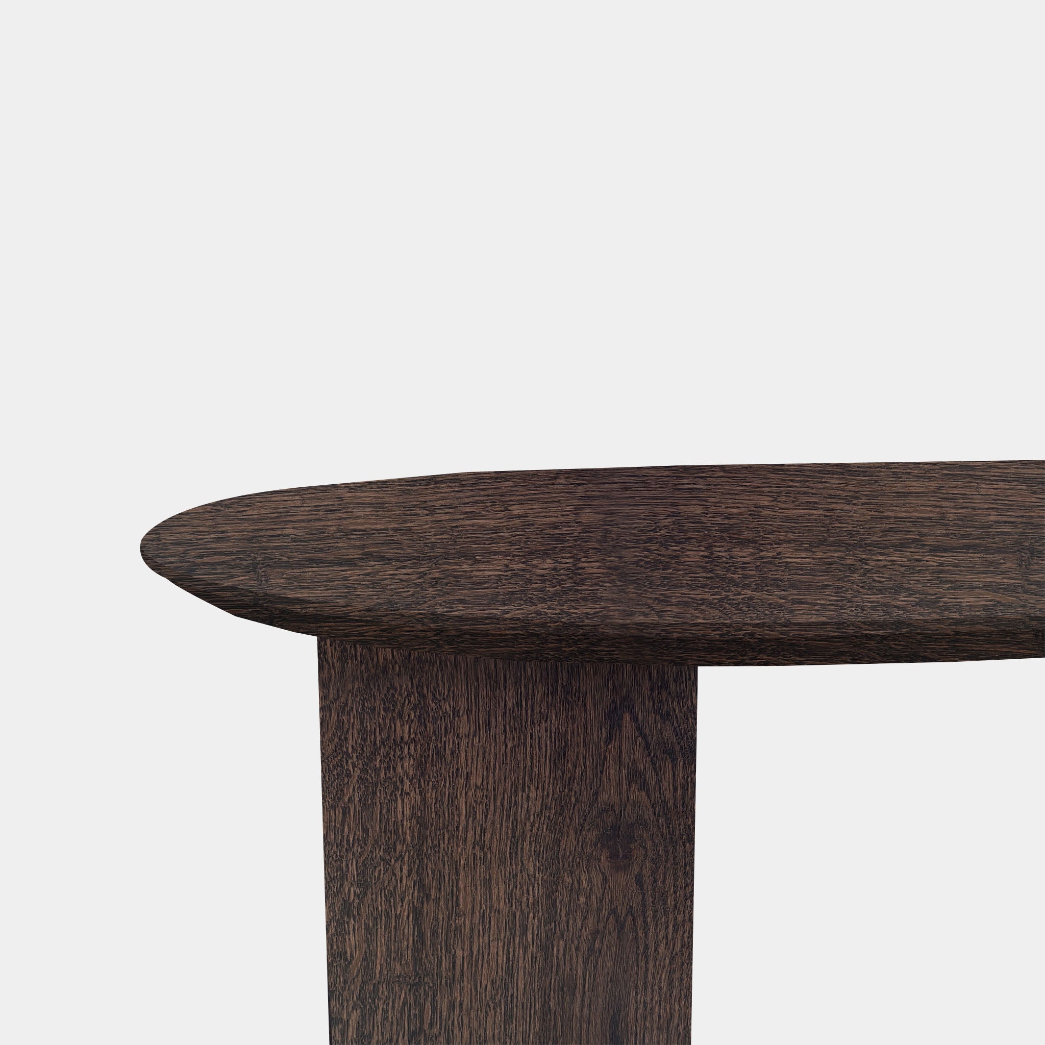 Tafel Plat Ovaal Eikenhout - Half Rond - Dear Brown