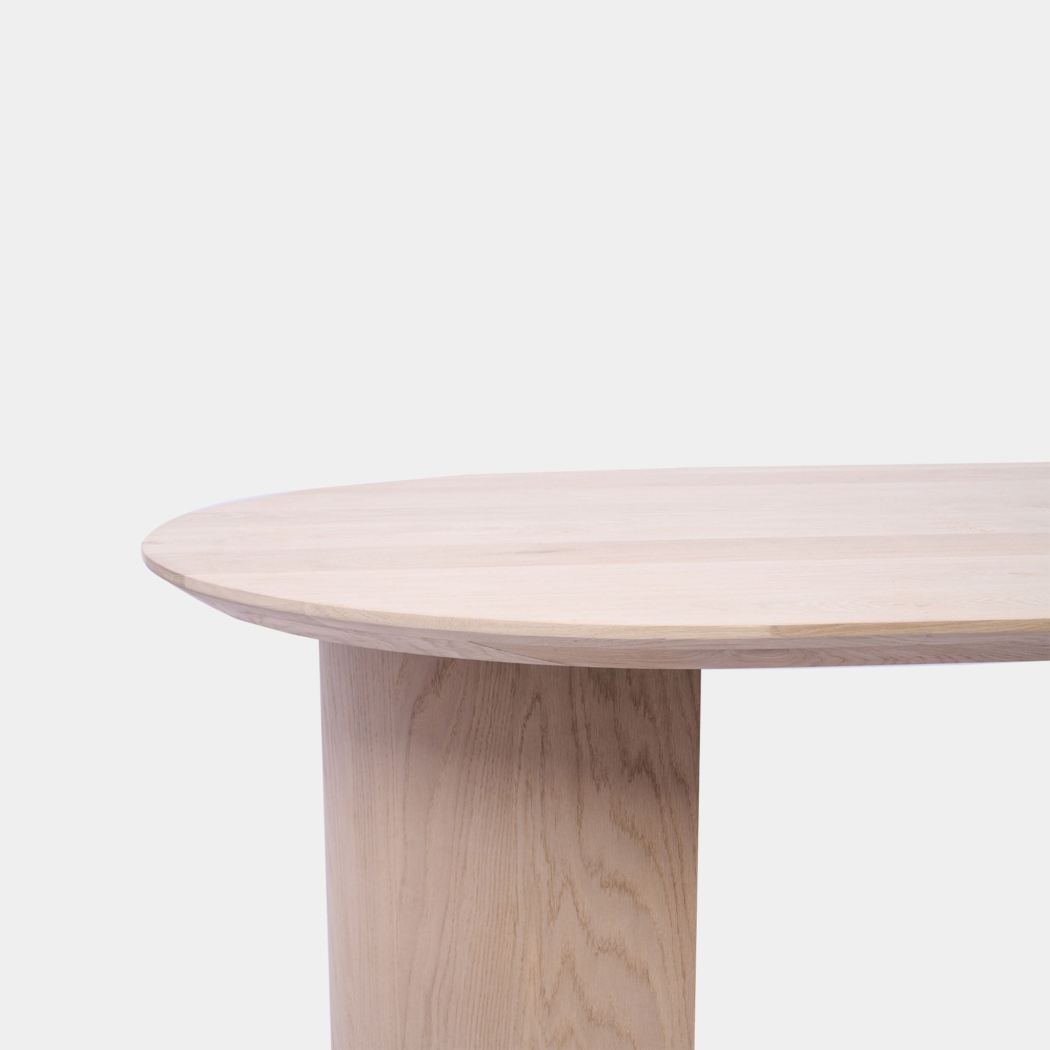 Tafel Plat Ovaal Eikenhout - Half Rond - Onbehandeld
