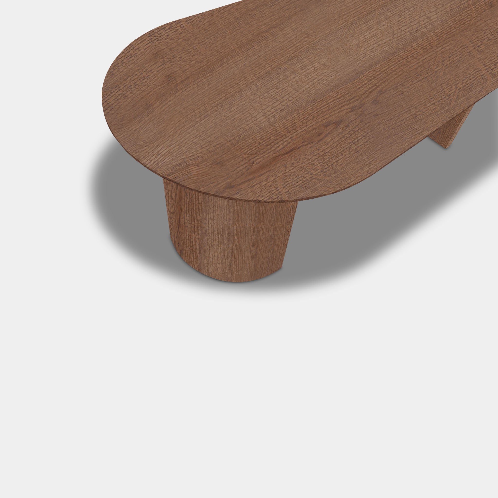 Tafel Plat Ovaal Eikenhout - Half Rond - Cinnamon