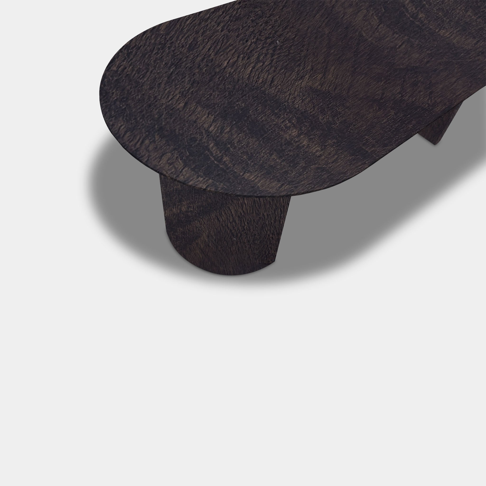 Tafel Plat Ovaal Eikenhout - Half Rond - Dark Grey