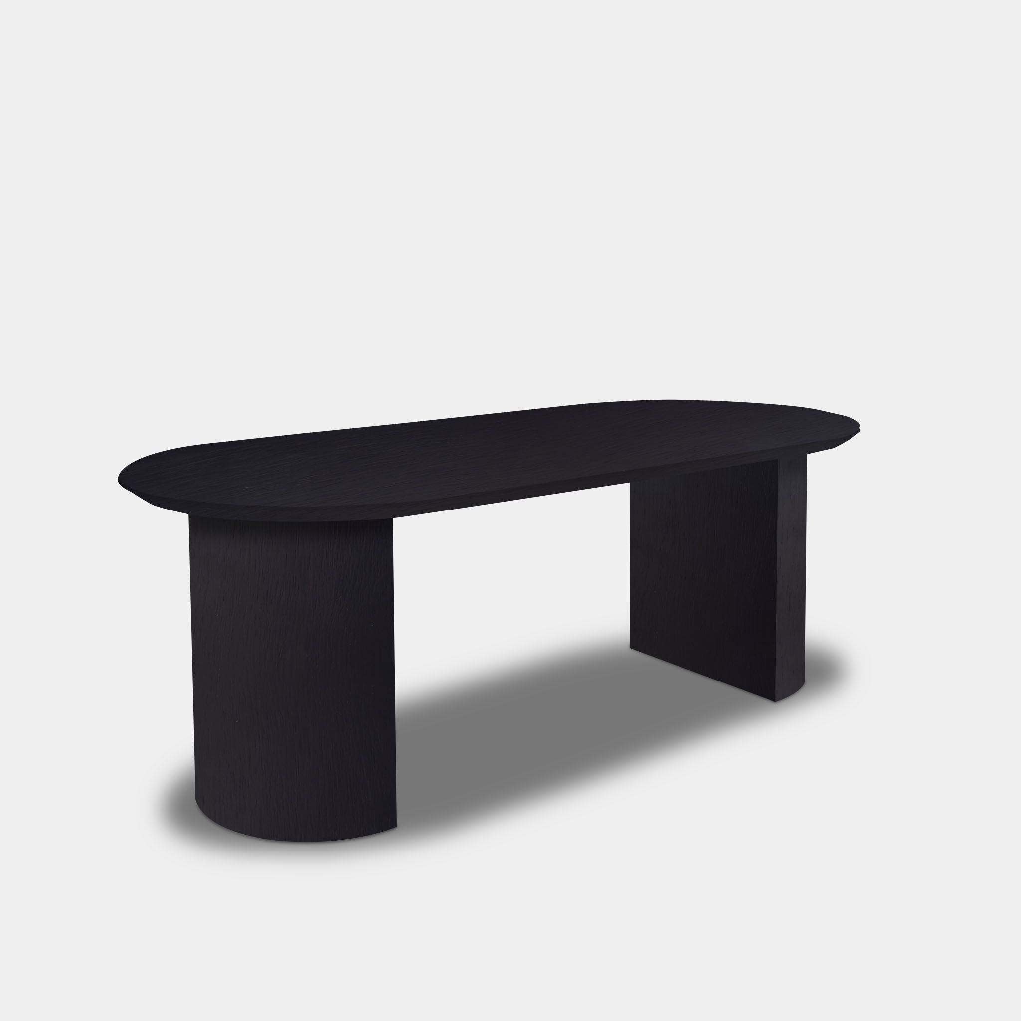 Tafel Plat Ovaal Eikenhout - Half Rond - Donker Eiken