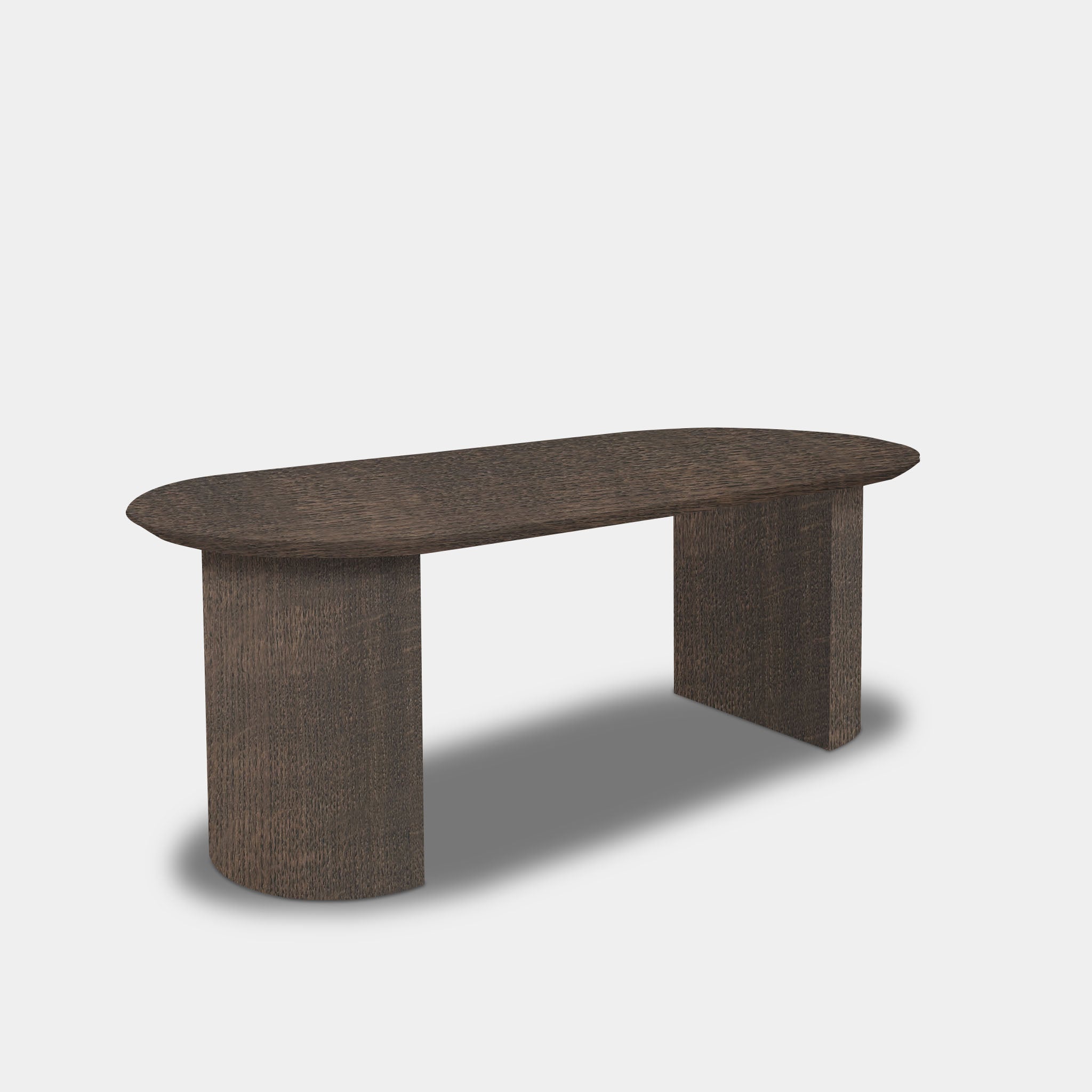 Tafel Plat Ovaal Eikenhout - Half Rond - Zand