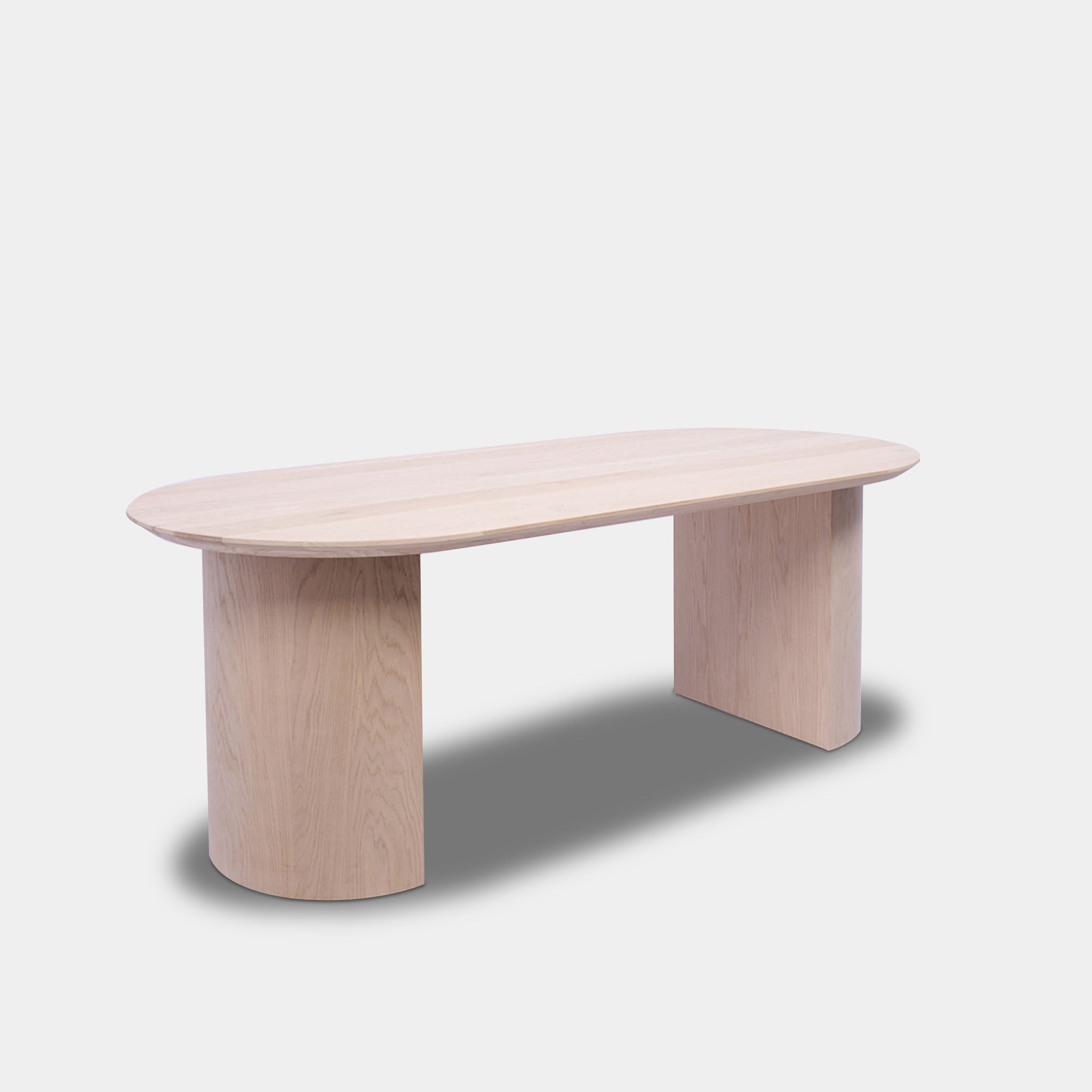 Tafel Plat Ovaal Eikenhout - Half Rond - Onbehandeld