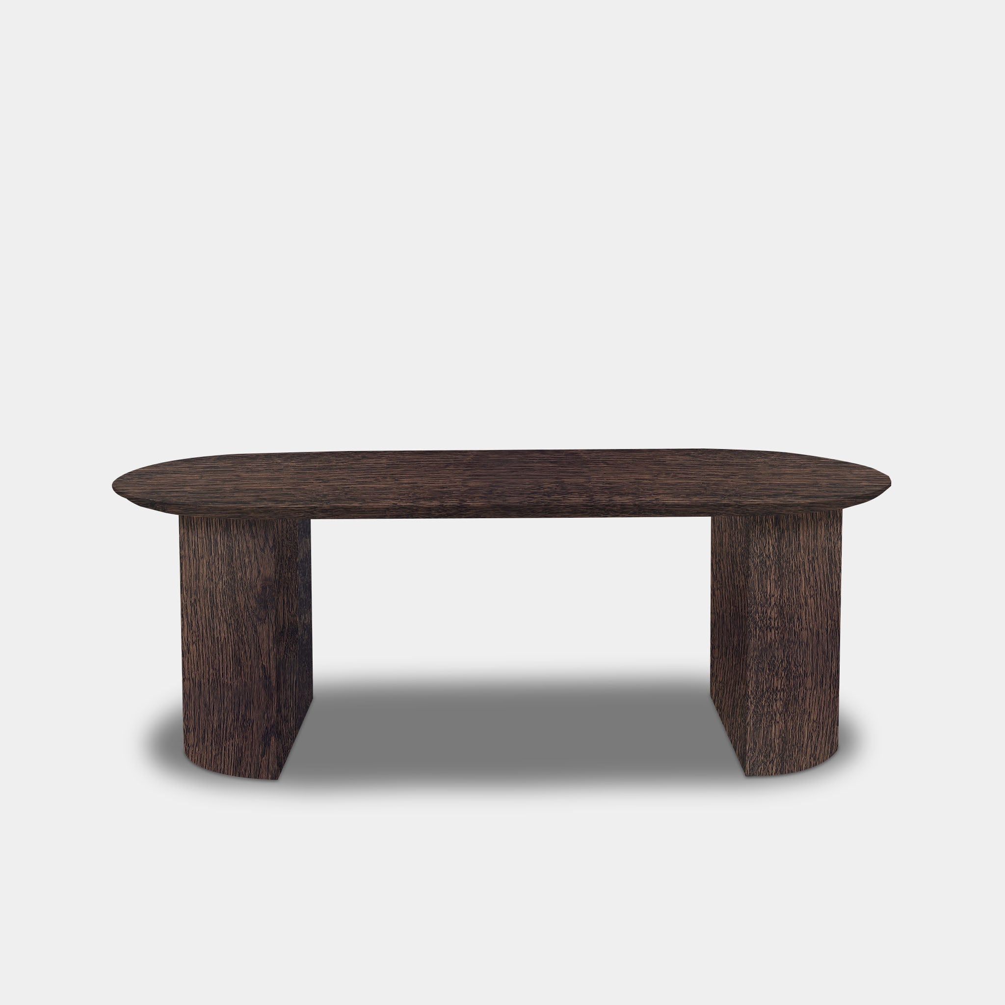 Tafel Plat Ovaal Eikenhout - Half Rond - Dear Brown