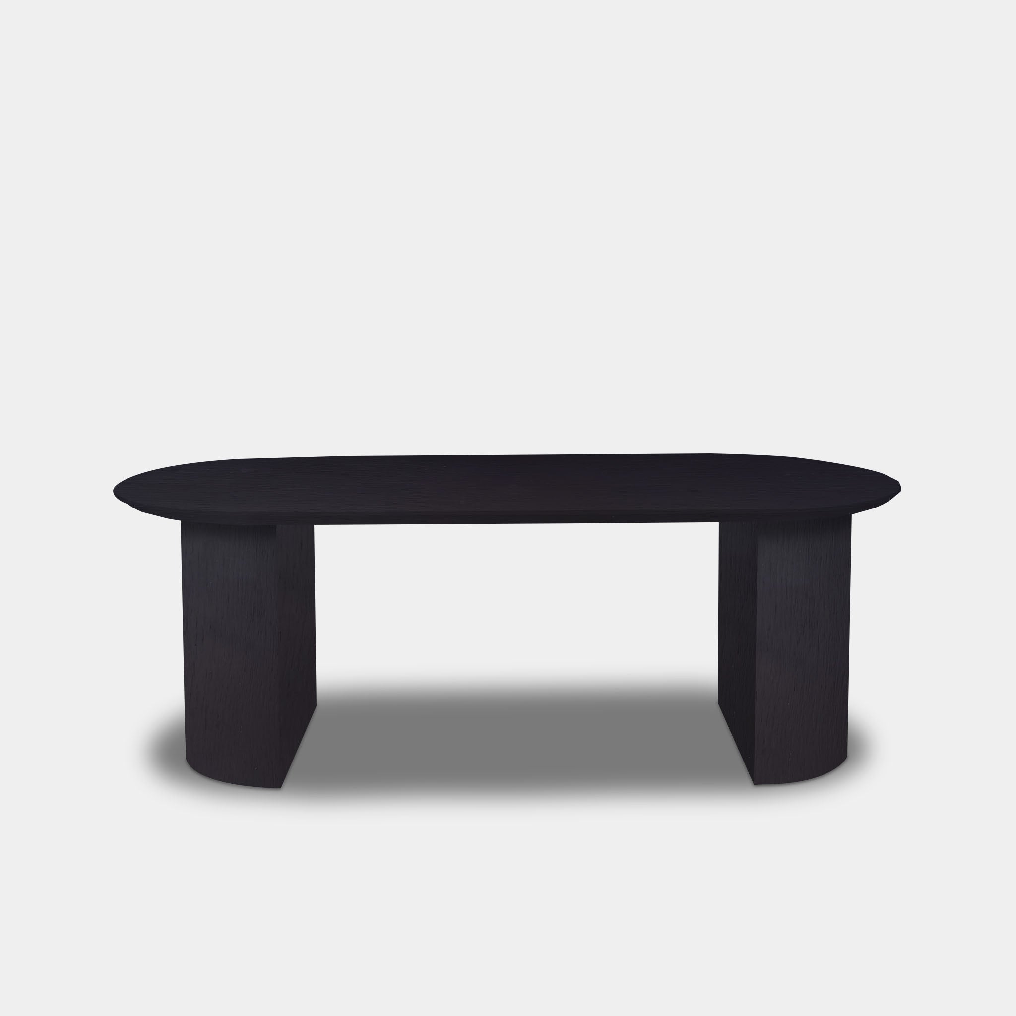 Tafel Plat Ovaal Eikenhout - Half Rond - Donker Eiken