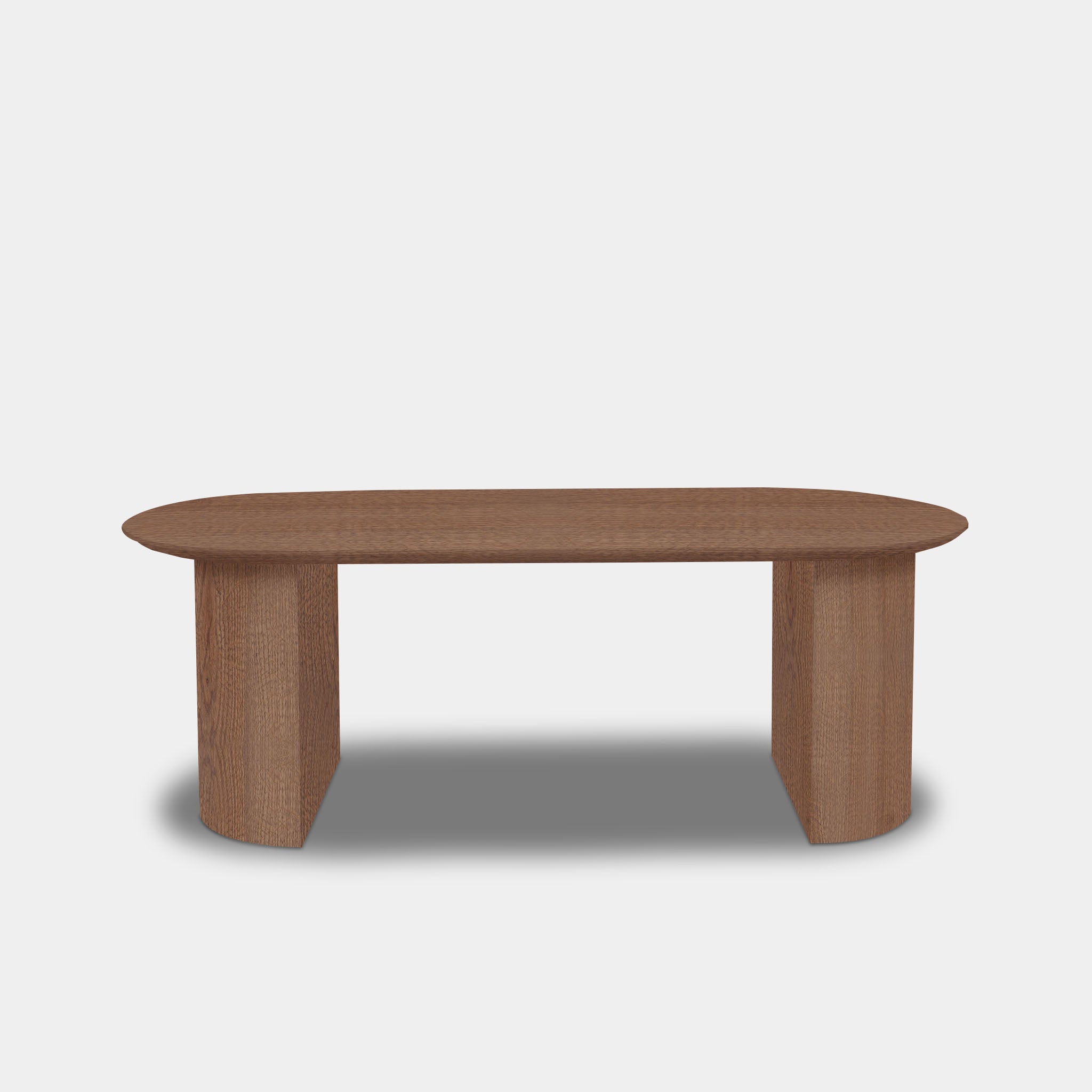 Tafel Plat Ovaal Eikenhout - Half Rond - Cinnamon