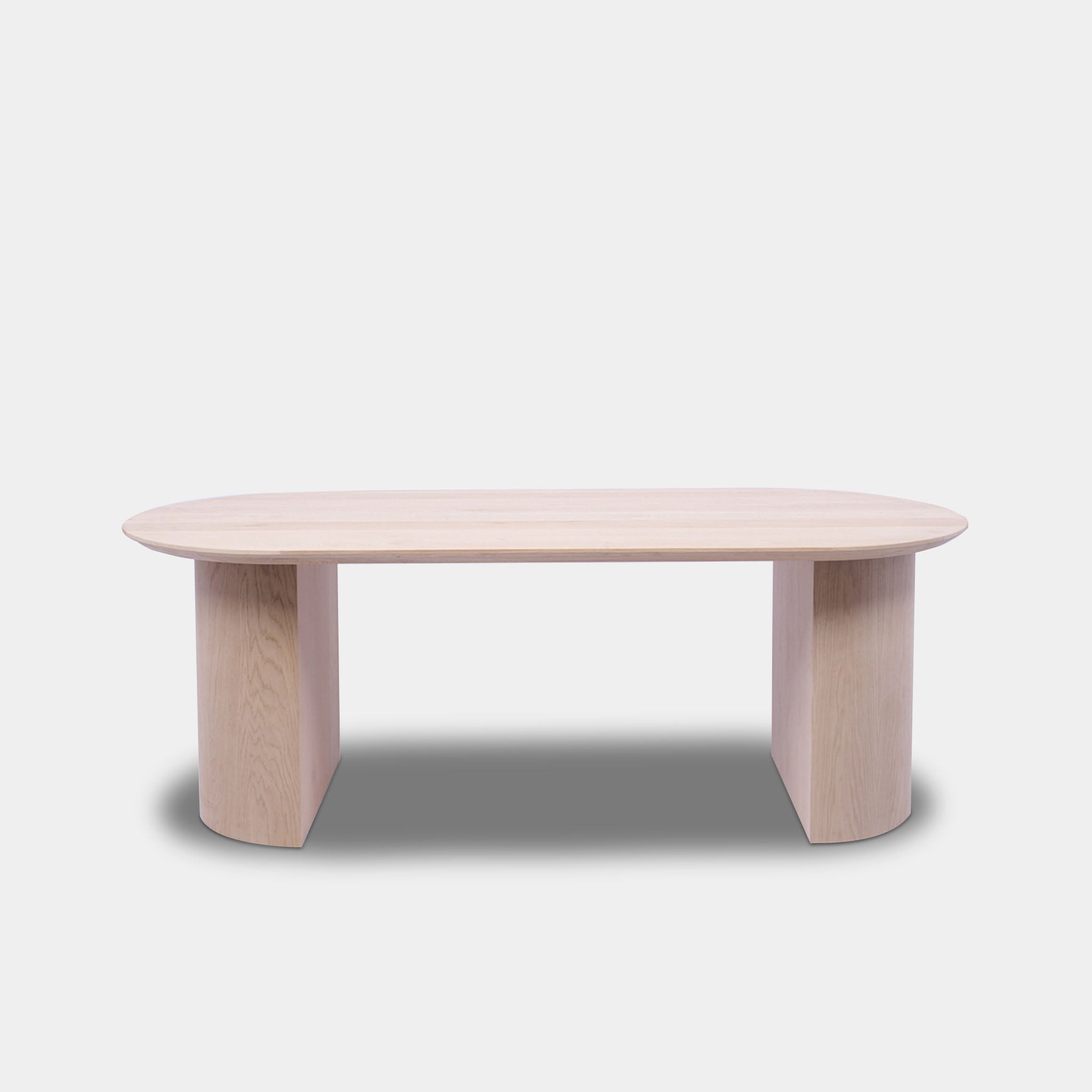 Tafel Plat Ovaal Eikenhout - Half Rond - Onbehandeld