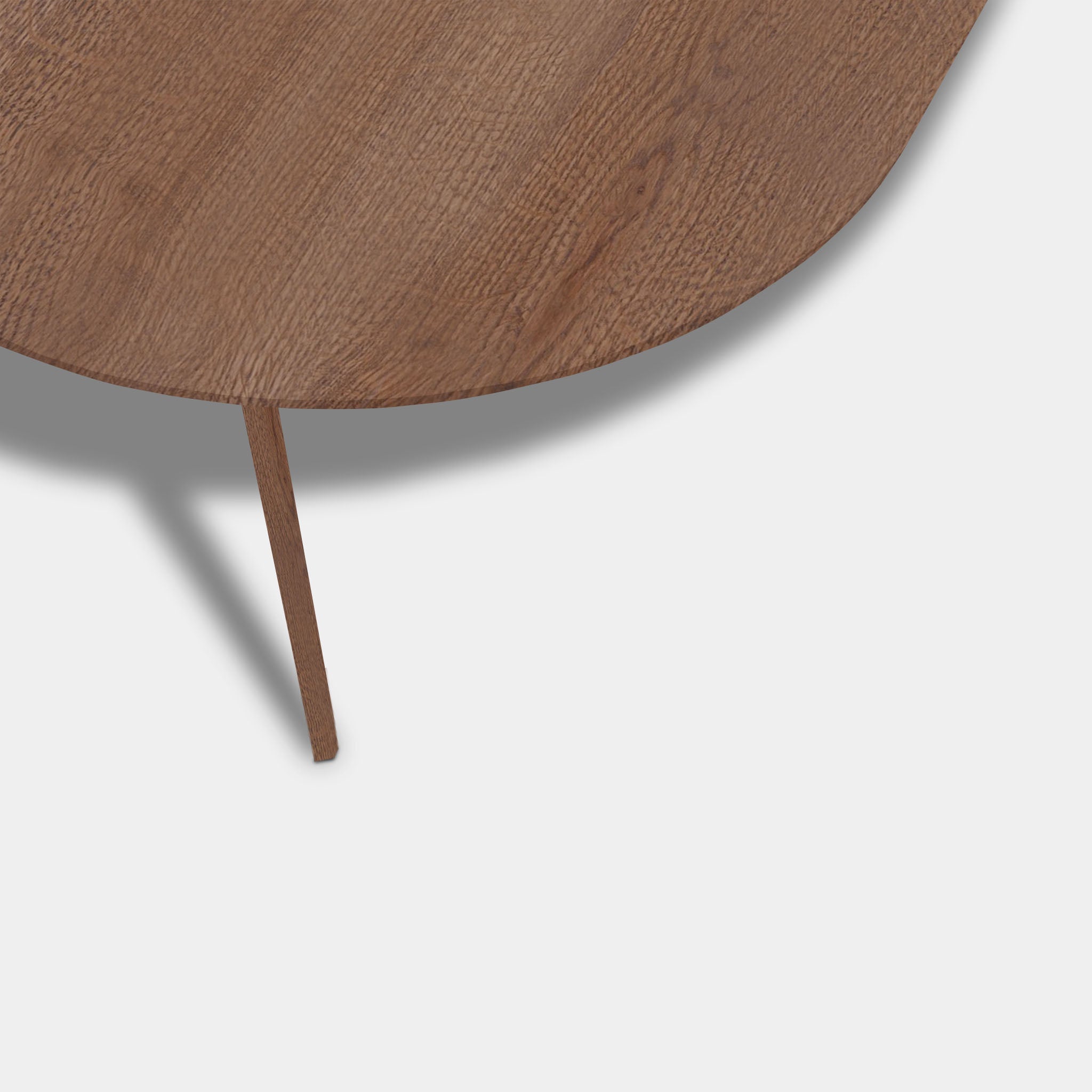 Tafel Plat Ovaal Eikenhout - Hout Onderstel - Cinnamon