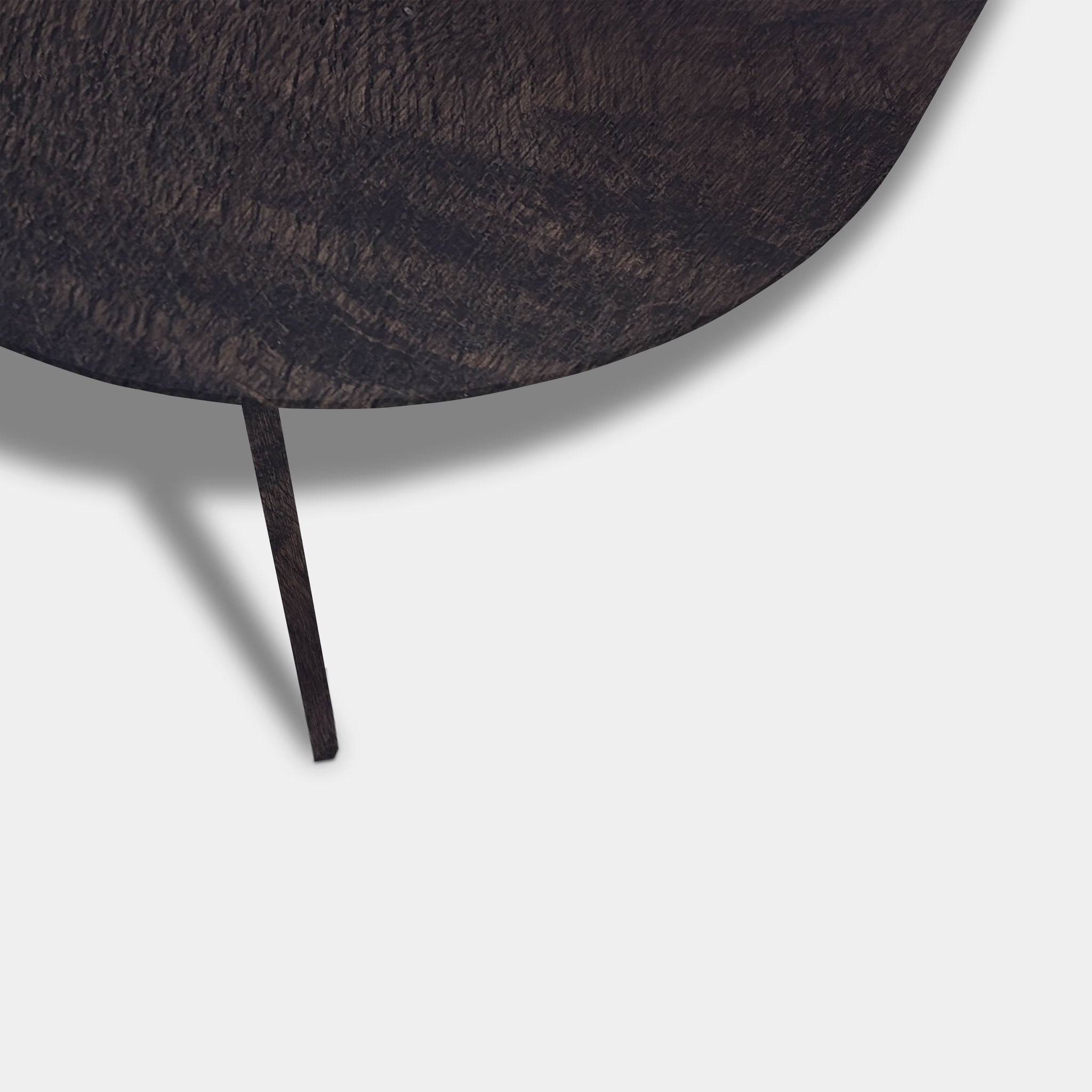 Tafel Plat Ovaal Eikenhout - Hout Onderstel - Dark Grey