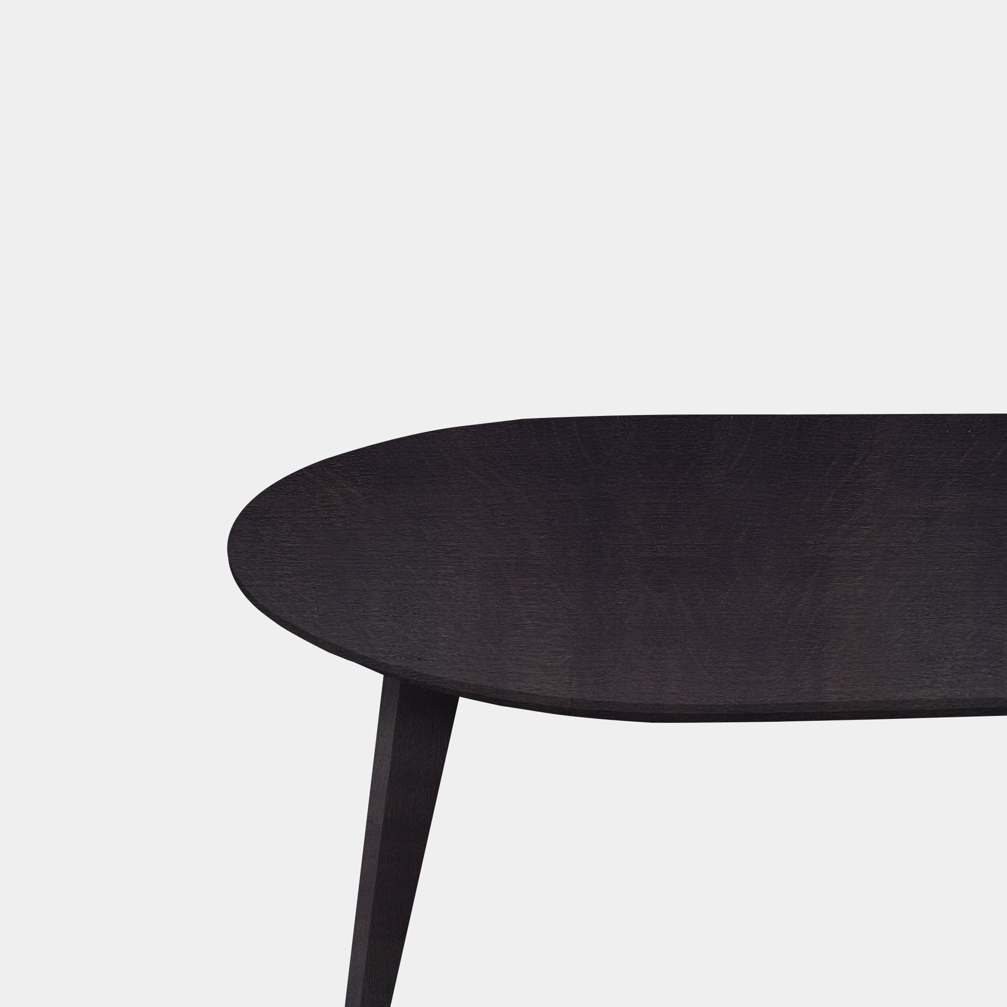 Tafel Plat Ovaal Eikenhout - Hout Onderstel - Night Glow
