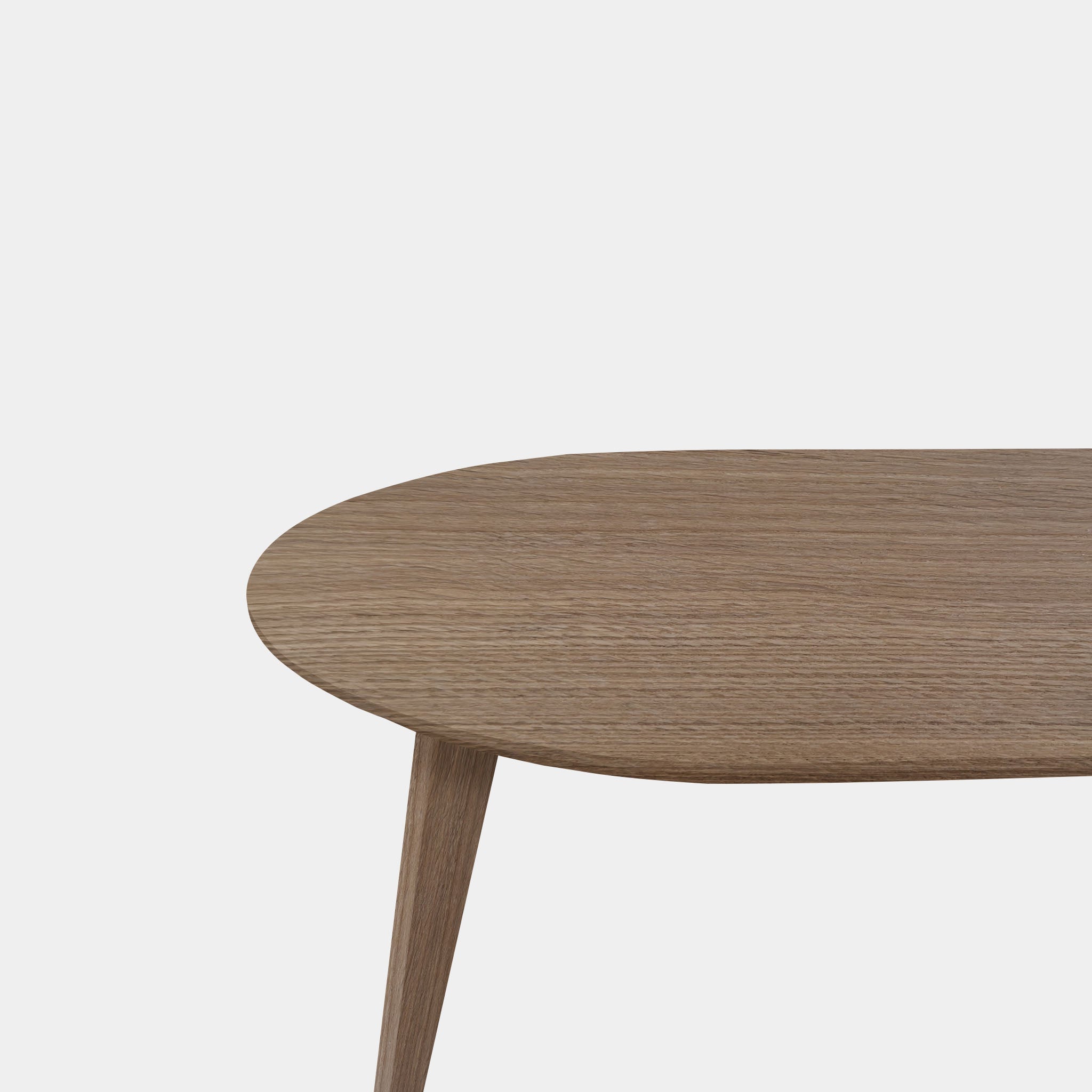 Tafel Plat Ovaal Eikenhout - Hout Onderstel - Pura Natura