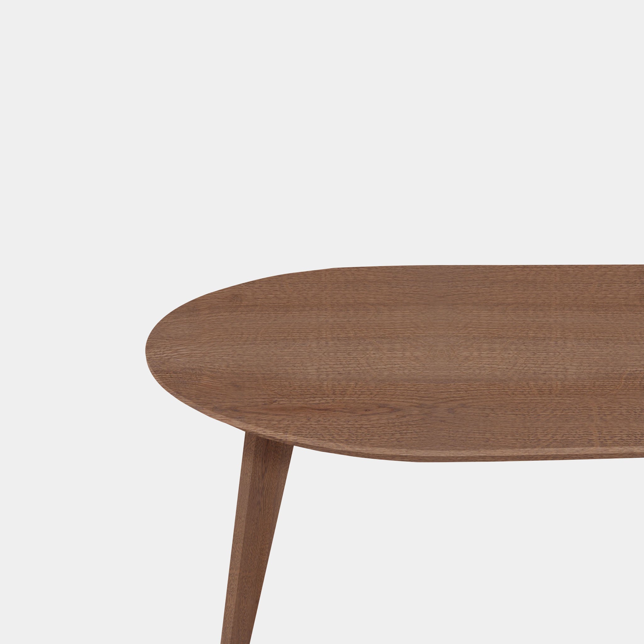 Tafel Plat Ovaal Eikenhout - Hout Onderstel - Cinnamon