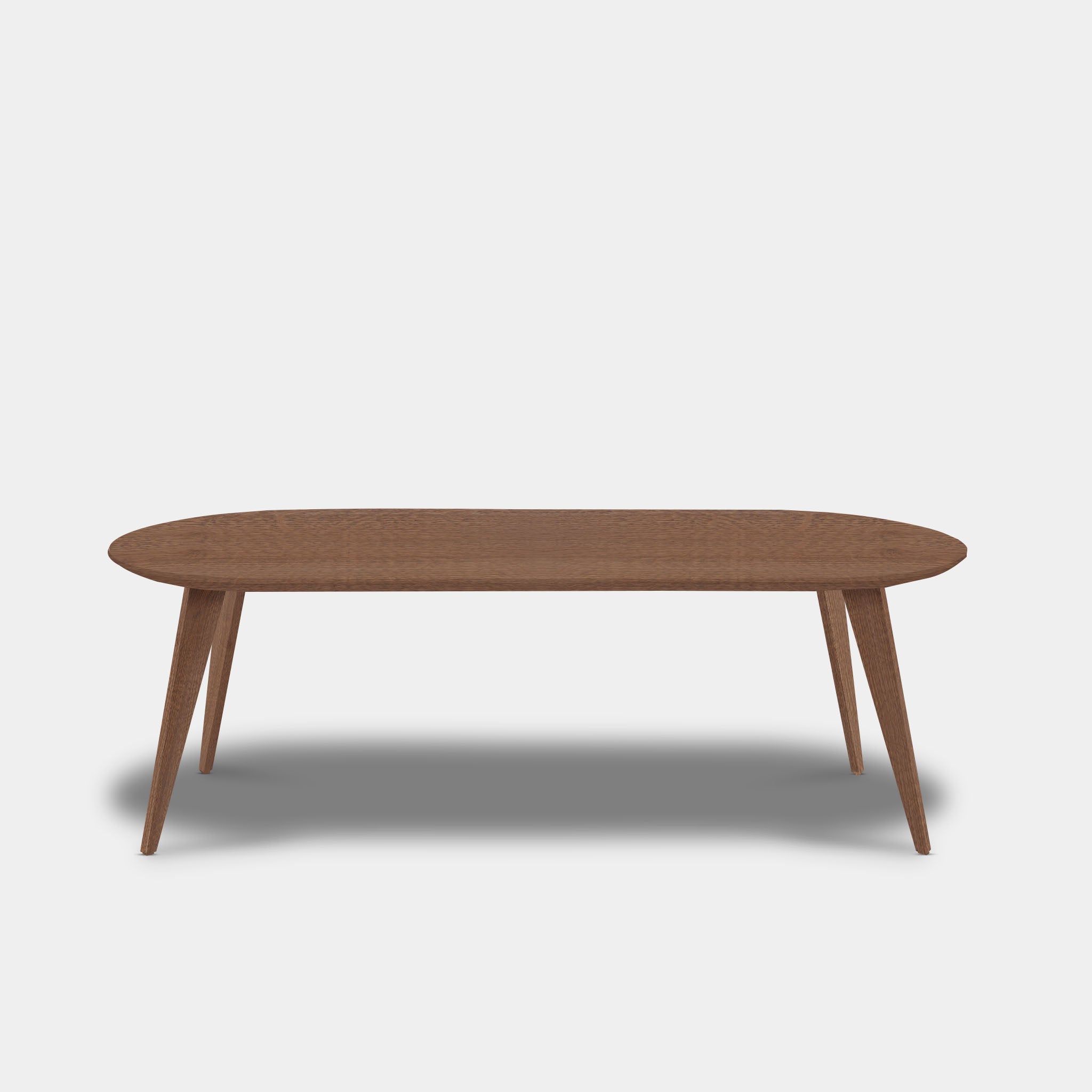 Tafel Plat Ovaal Eikenhout - Hout Onderstel - Cinnamon