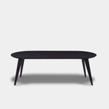 Tafel Plat Ovaal Eikenhout - Hout Onderstel - Donker Eiken