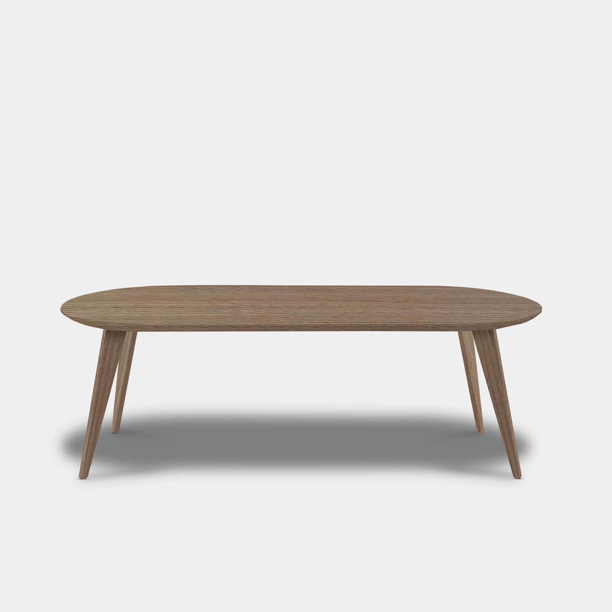 Tafel Plat Ovaal Eikenhout - Hout Onderstel - Pura Natura