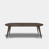 Tafel Plat Ovaal Eikenhout - Hout Onderstel - Zand